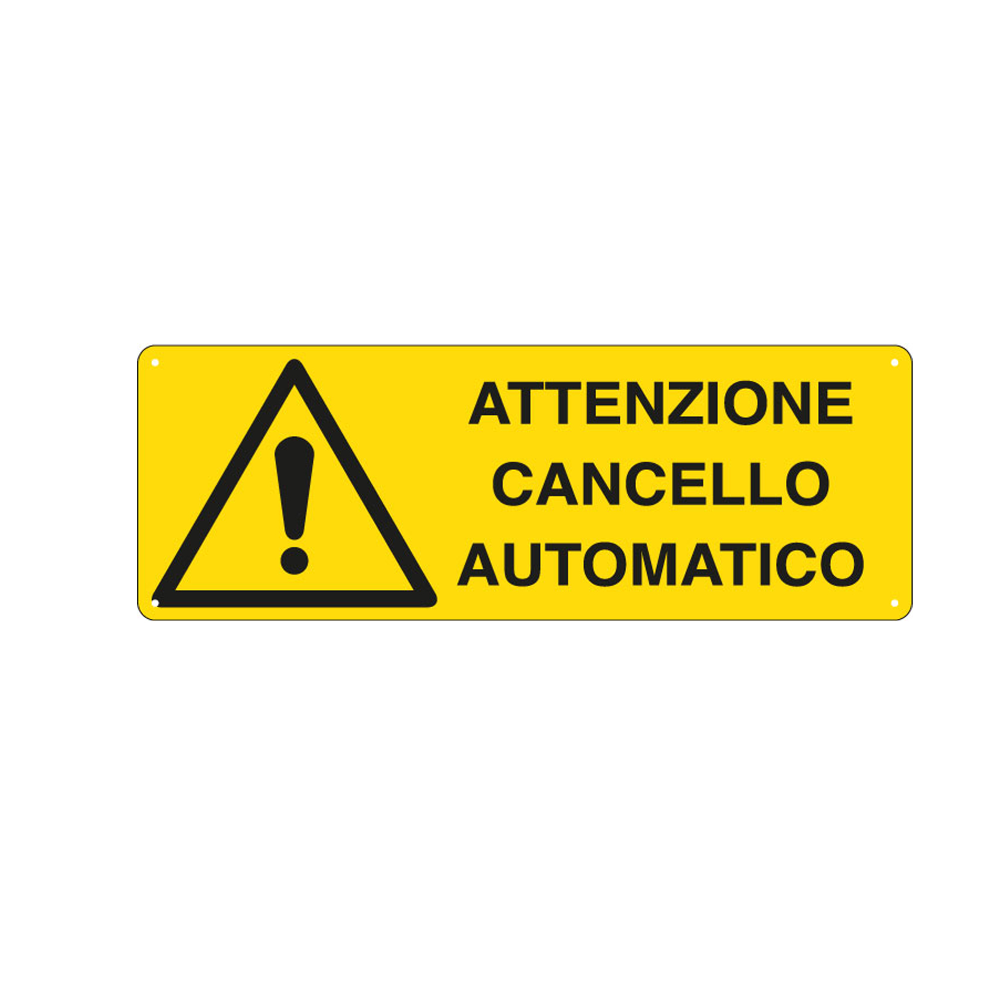 Cartello segnalatore - 35x12,5 cm - ATTENZIONE CANCELLO …