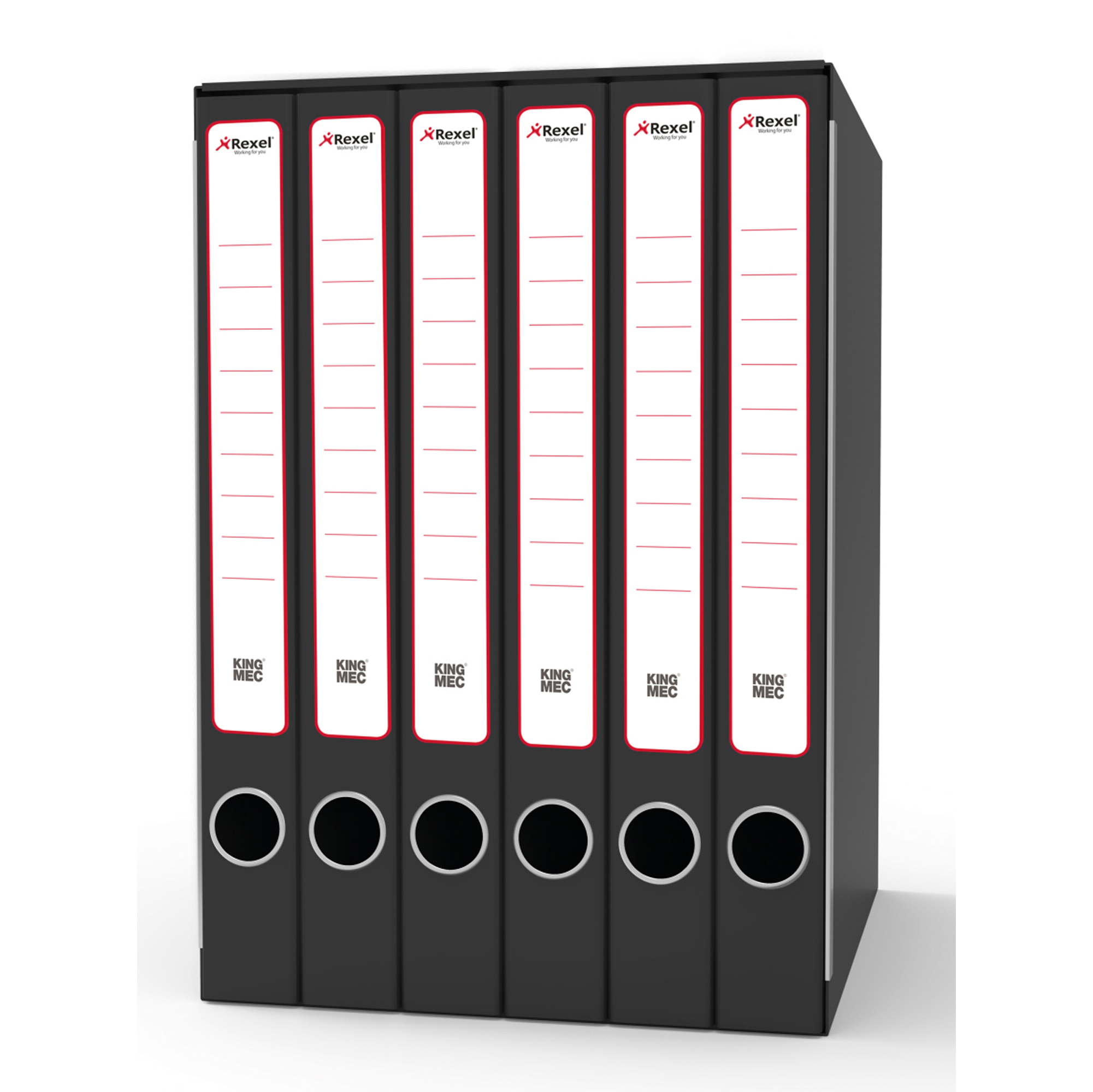 KING MEC SESTETTO AD ALETTE - Cartella a scatola - larghezza dorsale 33 mm - per 230 x 320 mm - nero (pacchetto di 6)