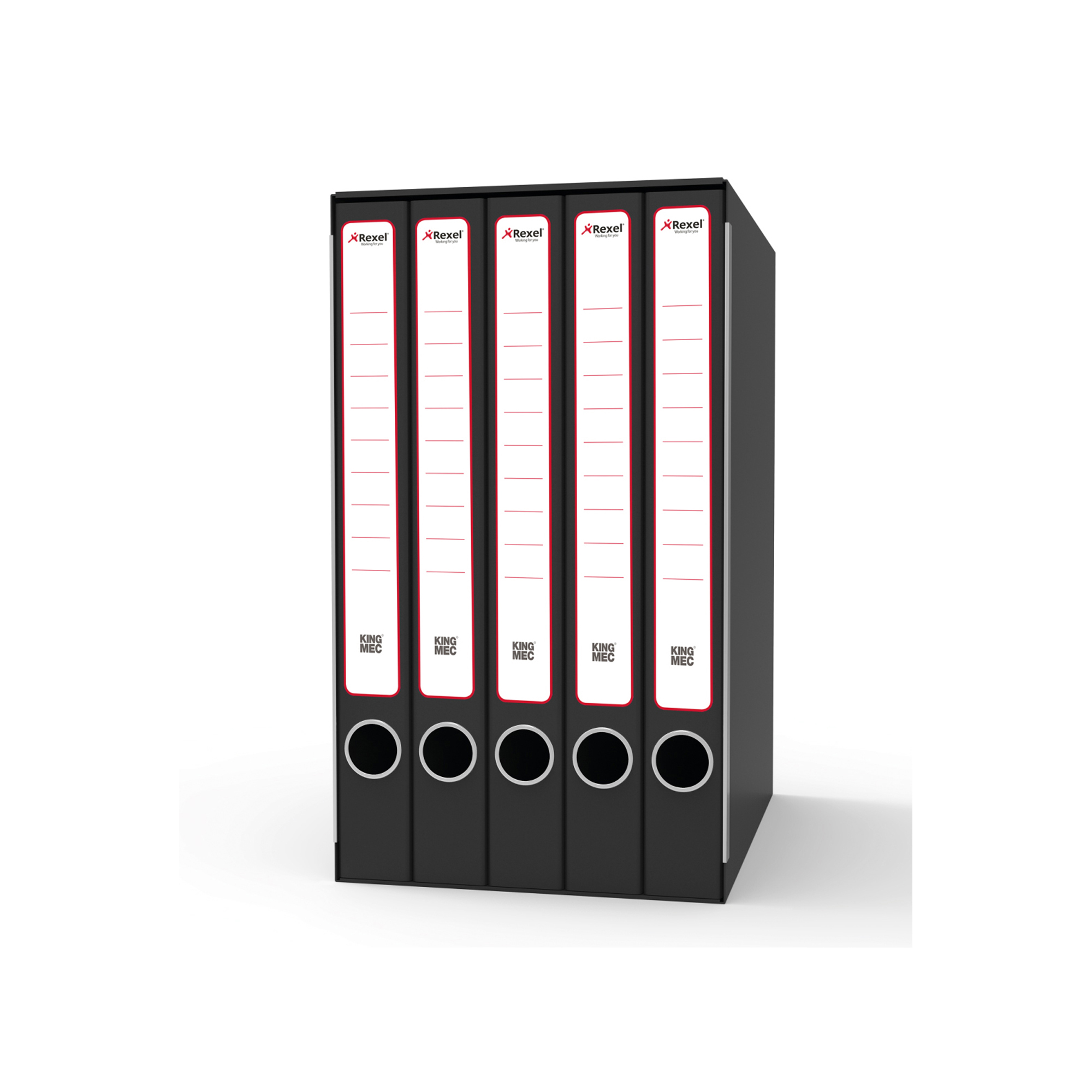 KING MEC - Quaderno ad anelli - larghezza dorsale 33 mm - per 230 x 320 mm - nero (pacchetto di 6)