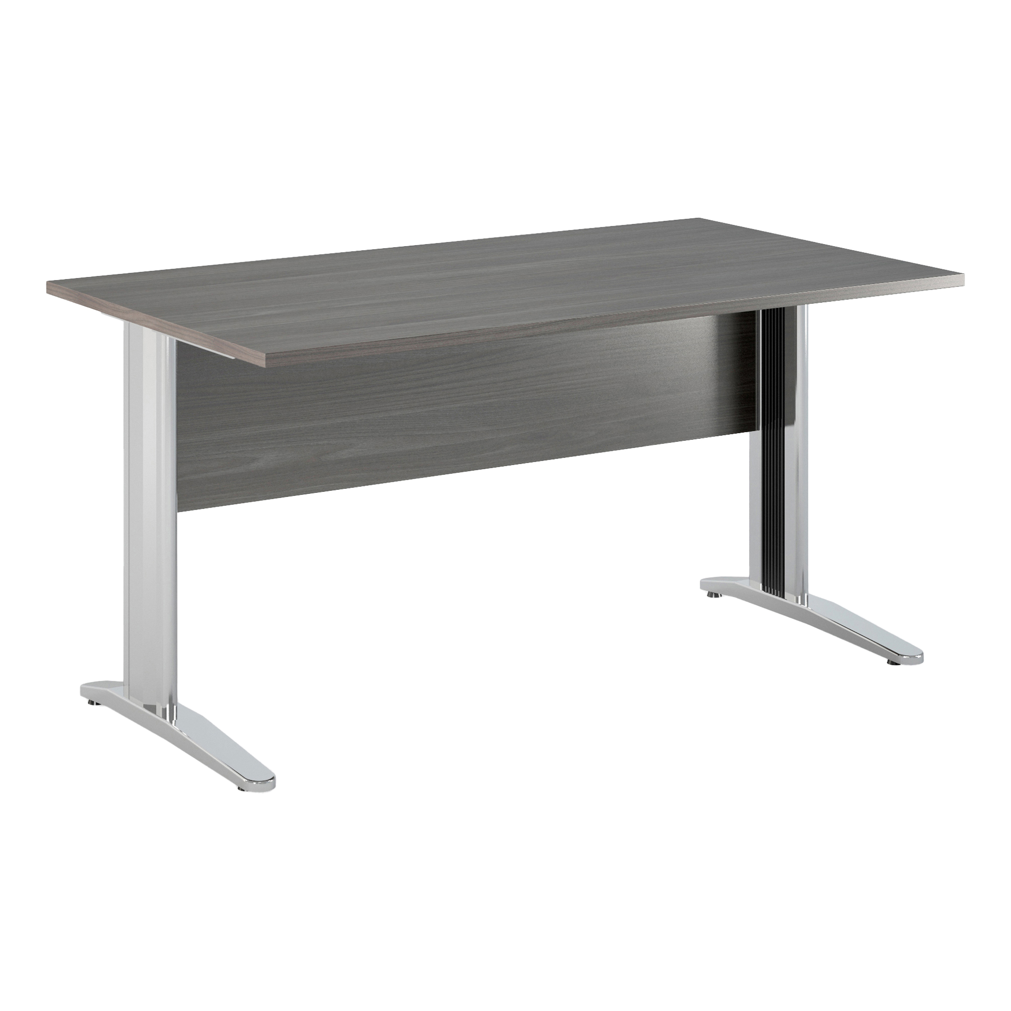 Scrivania lineare Easy - 160 x 80 x 72 cm - Frassino toscano/grigio cromato