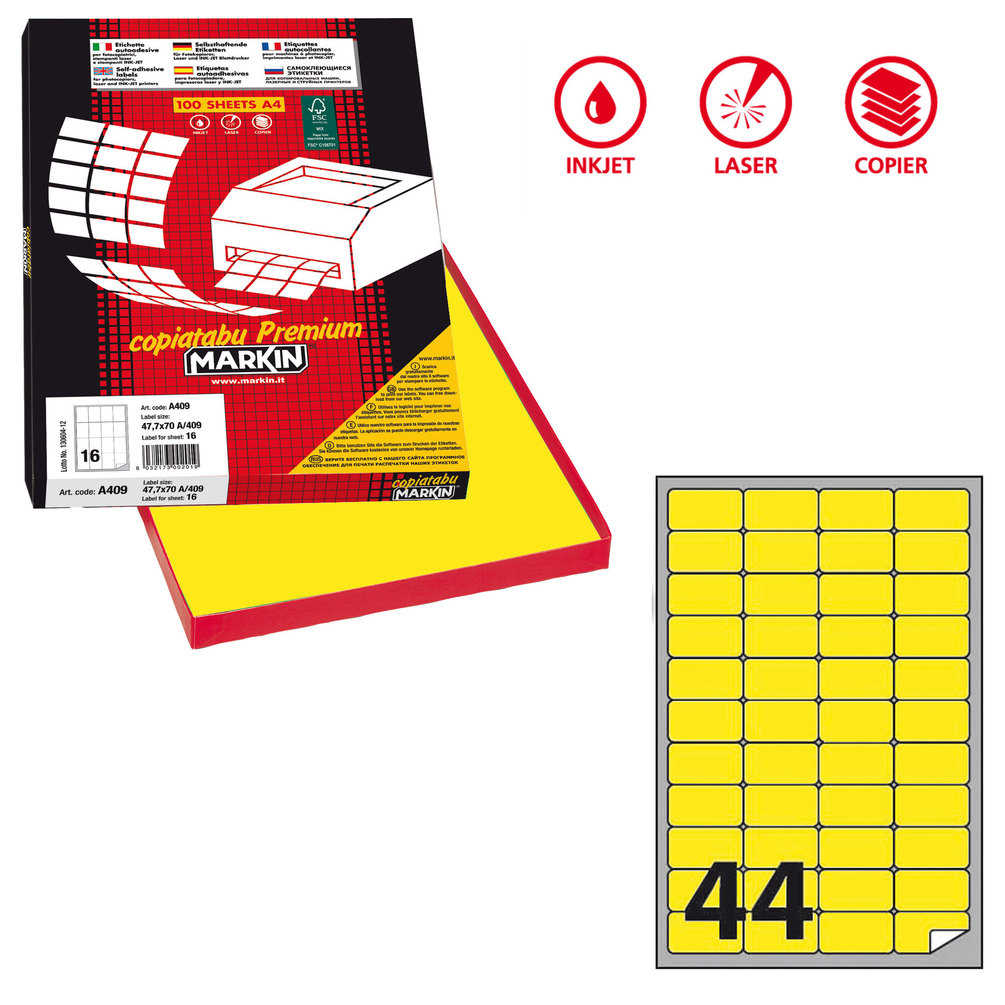 Etichette adesive A/406 - in carta - permanenti …