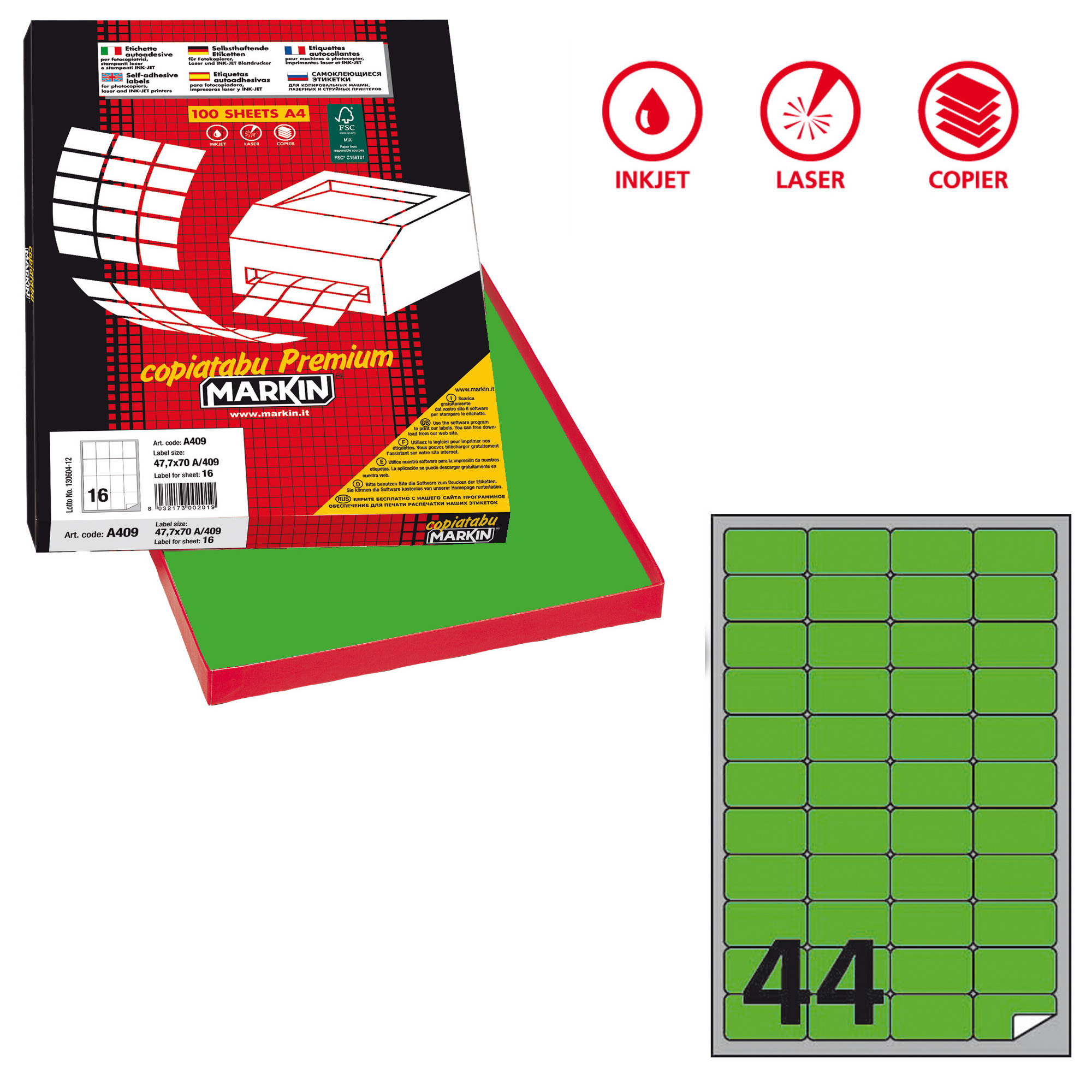 Etichette adesive A/406 - in carta - permanenti …