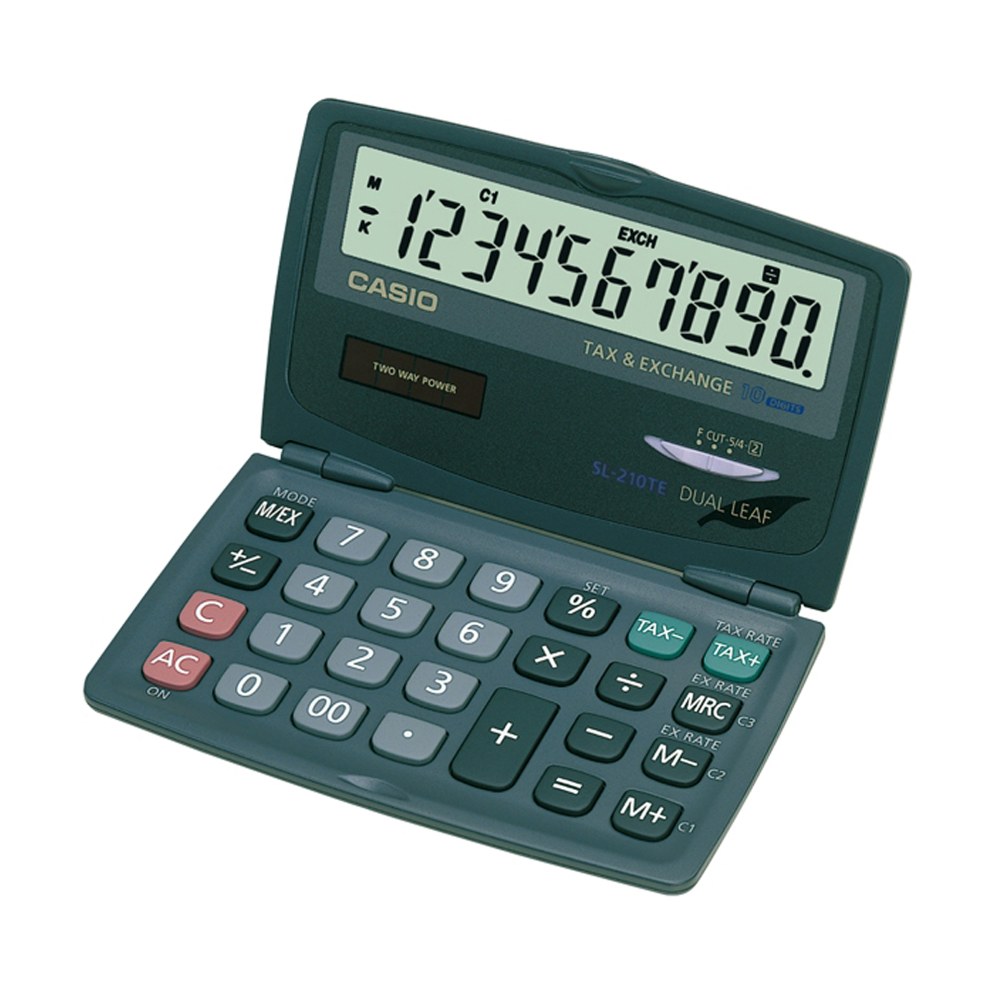 Casio SL-210TE - Calcolatrice tascabile - 10 cifre - pannello solare, batteria