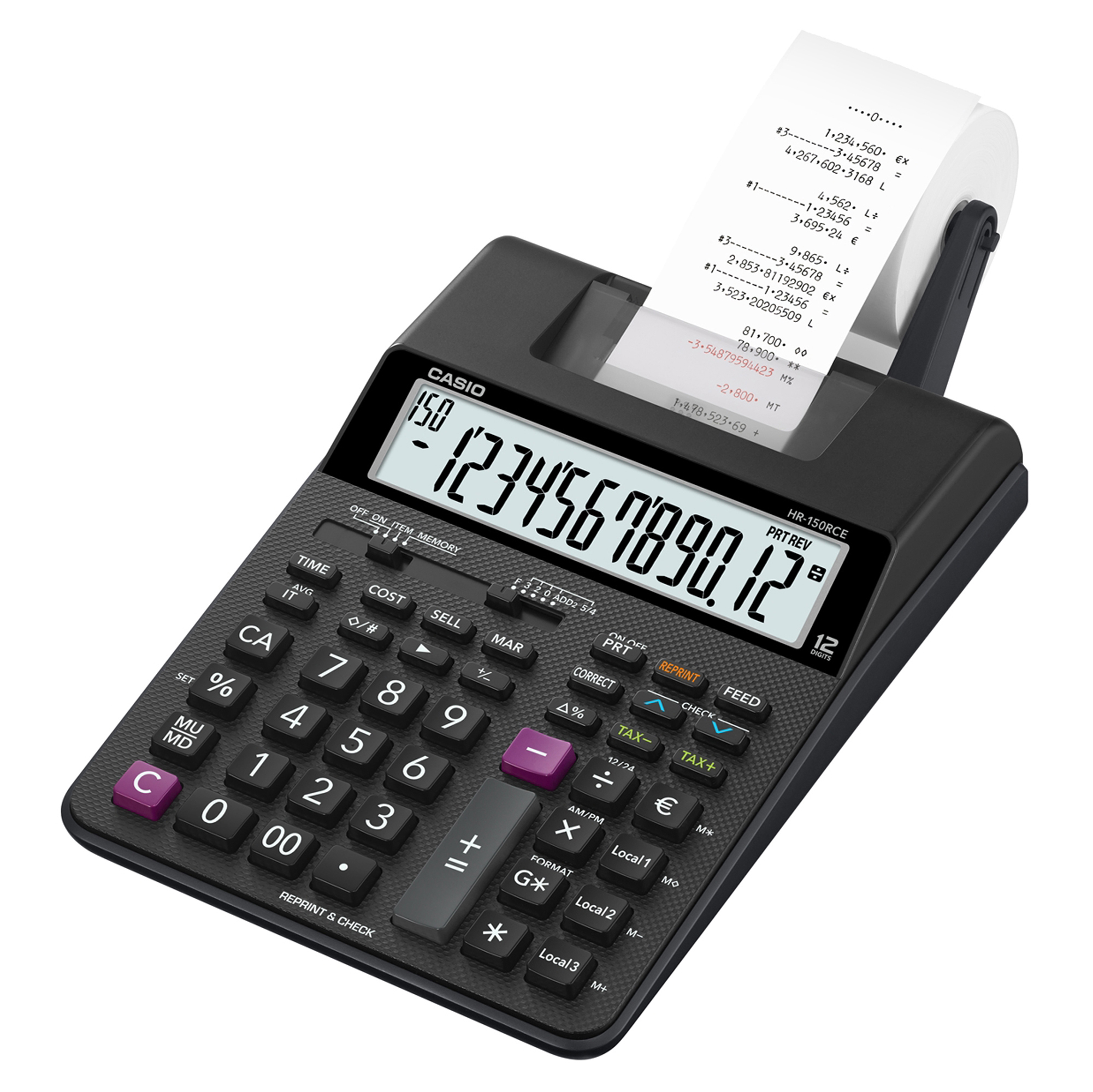 Casio - CALCOLATRICE SCRIVENTE HR-150RCE + ADATTATORE
