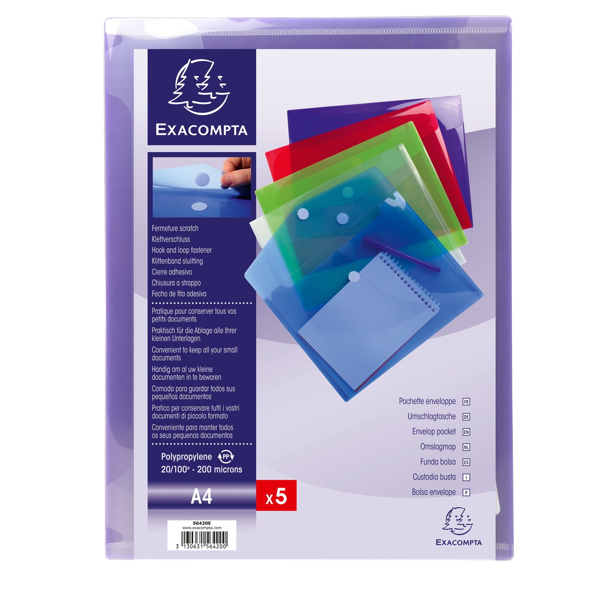 Busta a tasca con chiusura in velcro - …