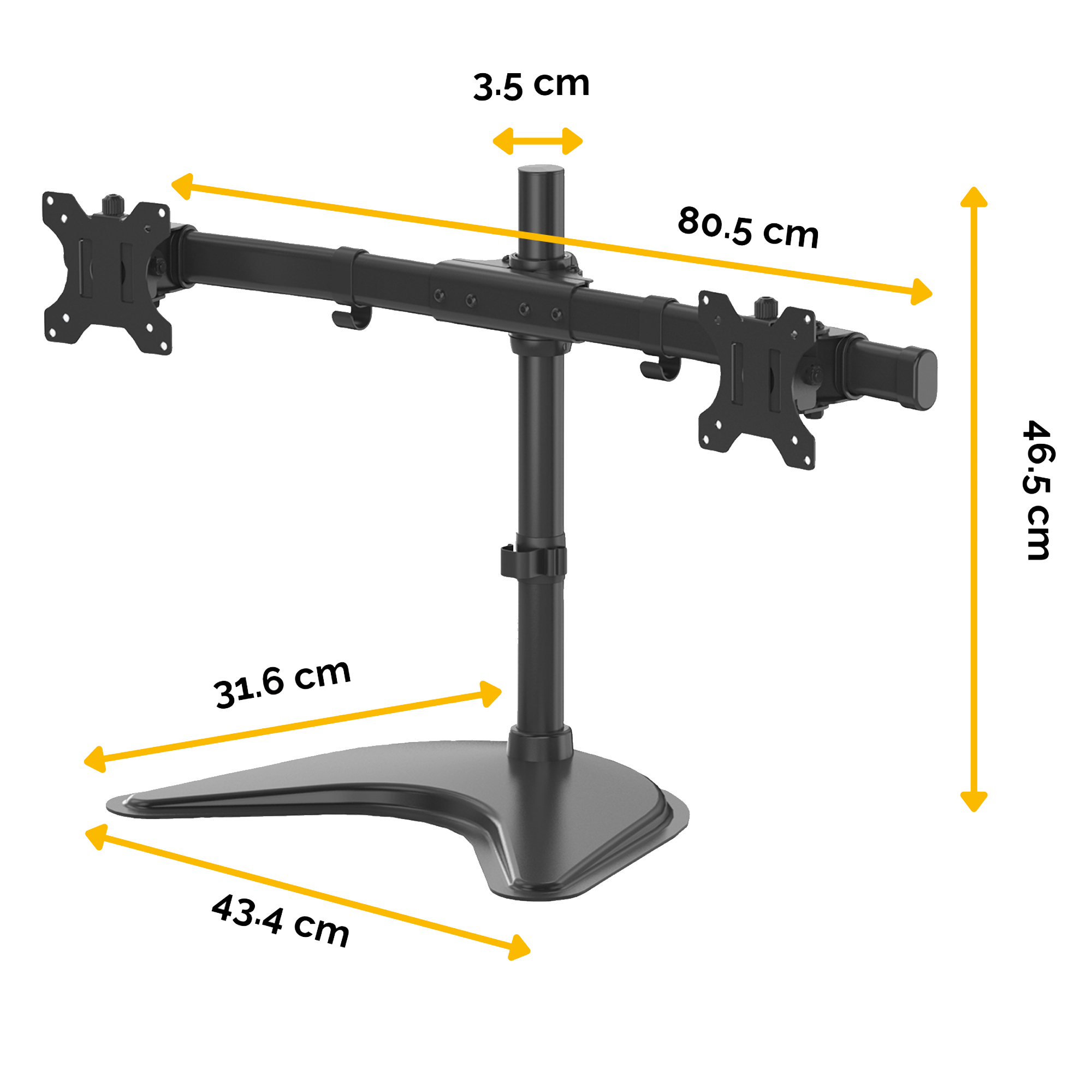 Fellowes Professional Series Free-standing Dual Horizontal Monitor Arm …