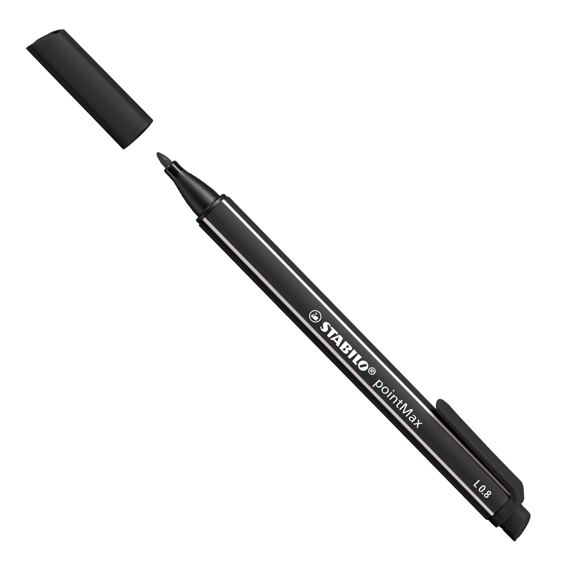 STABILO pointMax - Penna punta in fibra - nero - inchiostro base acqua - 0.8 mm - larga