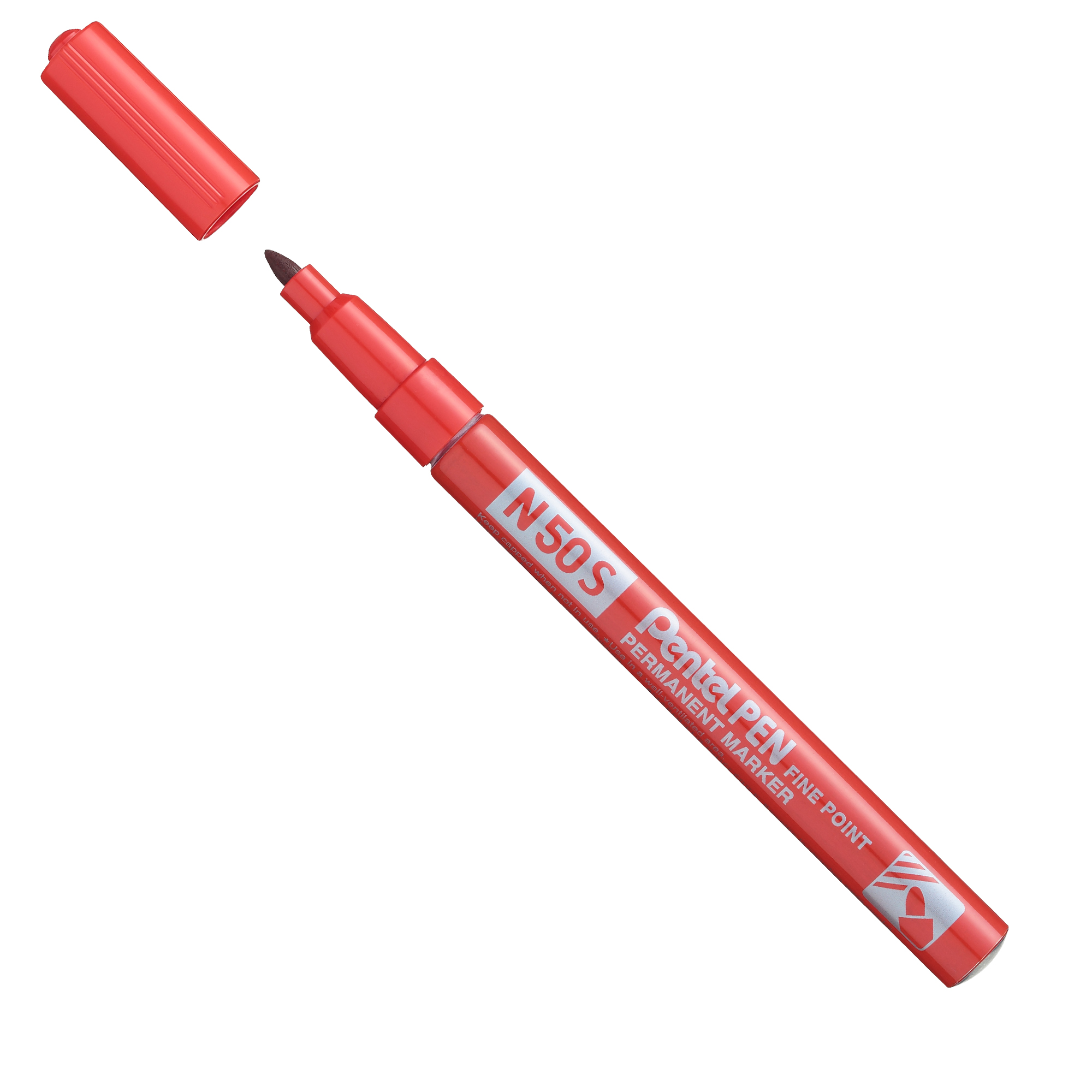 Pentel PEN N50 S - Marcatore - permanente - rosso - 1 mm - fine
