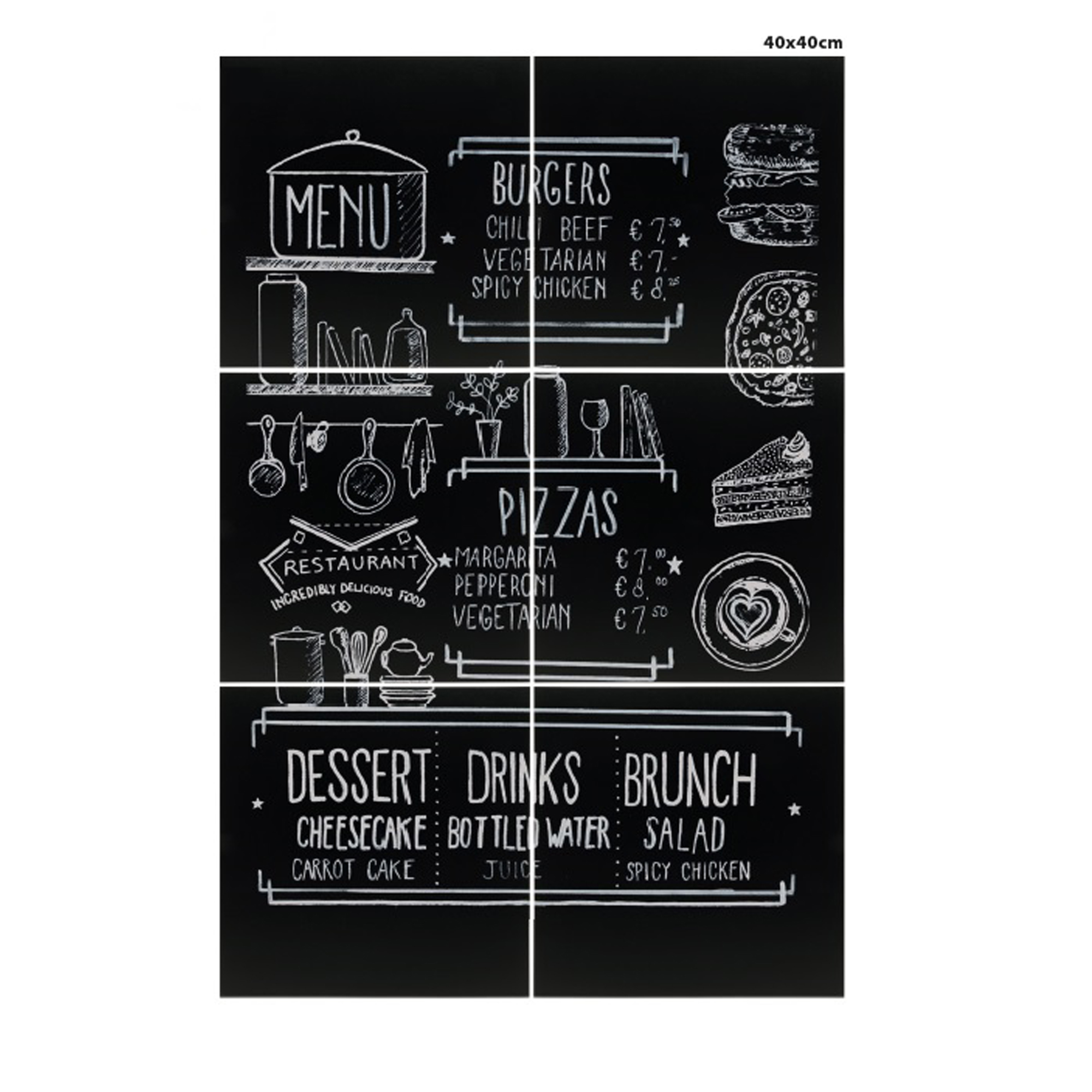 Lavagna da parete XXL - 40 x 40 …