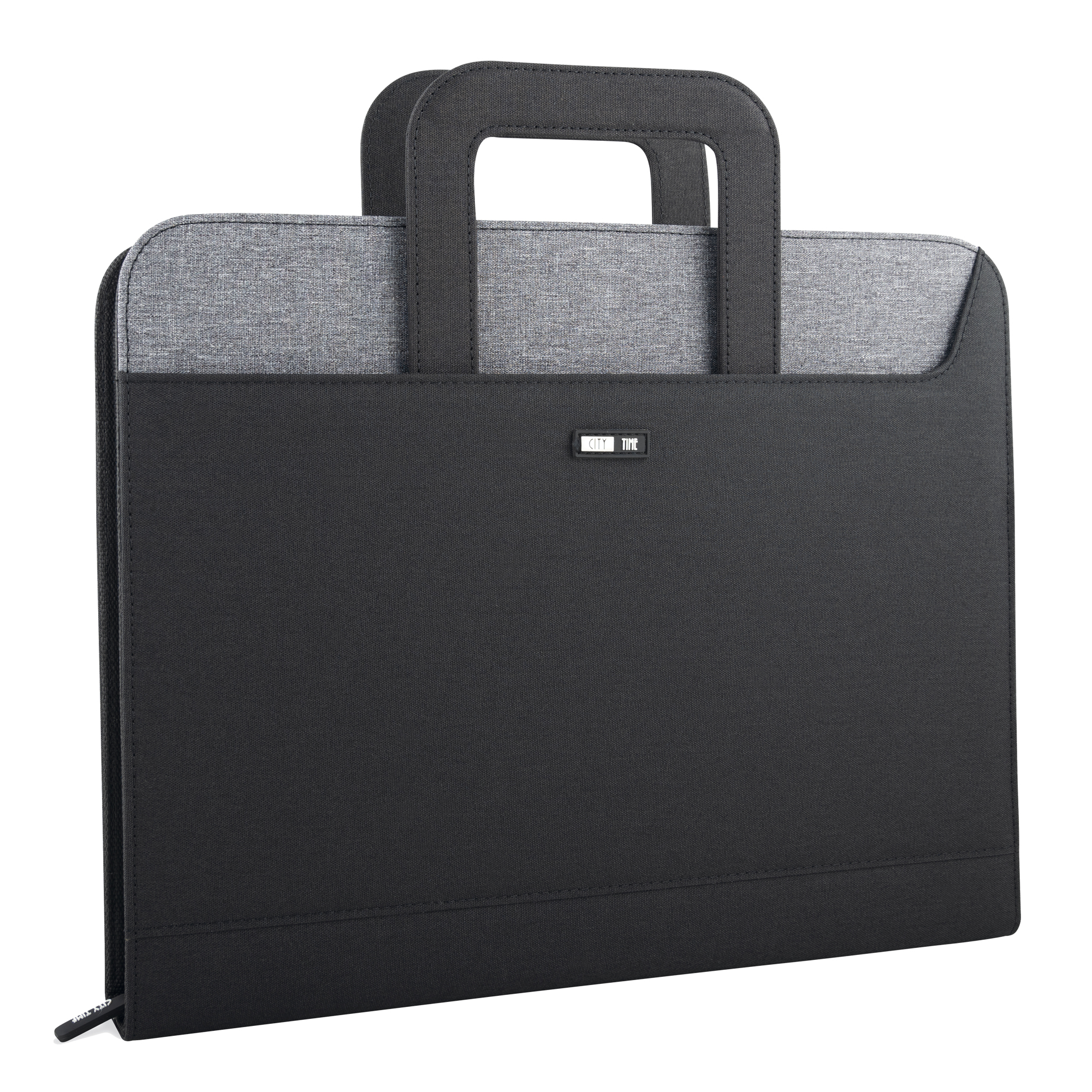 Cartella portablocco - con manici - nero/grigio - …