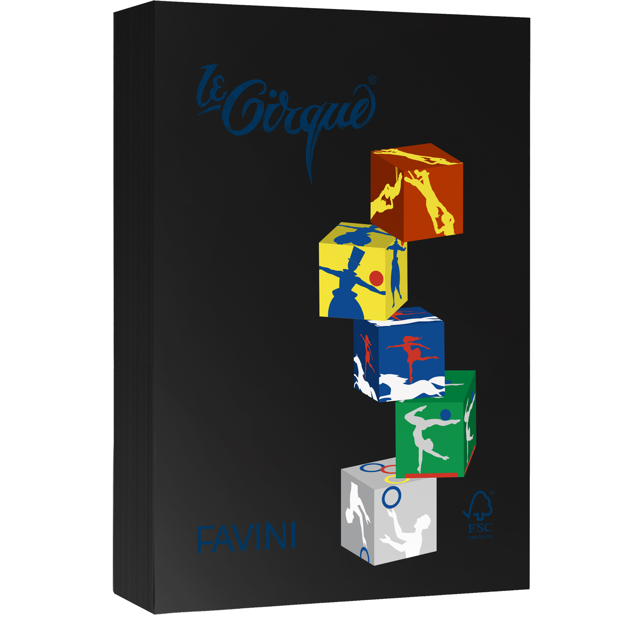 FAVINI Le Cirque forti - Nero - A4 (210 x 297 mm) - 80 g/m² - 500 fogli carta colorata