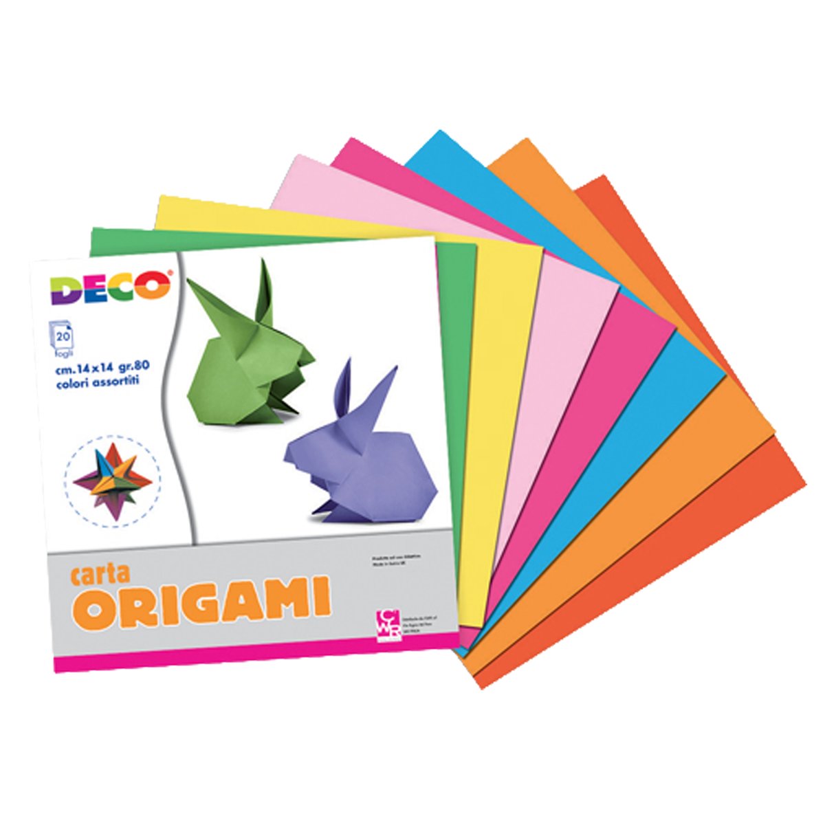 Carta per origami - 14x14cm - colori assortiti …
