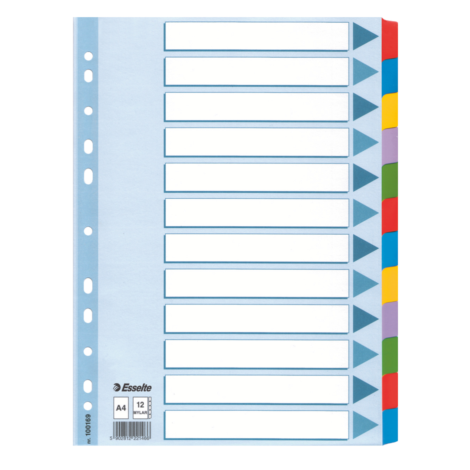 Intercalare Mylar -12 tasti colorati - A4 - …