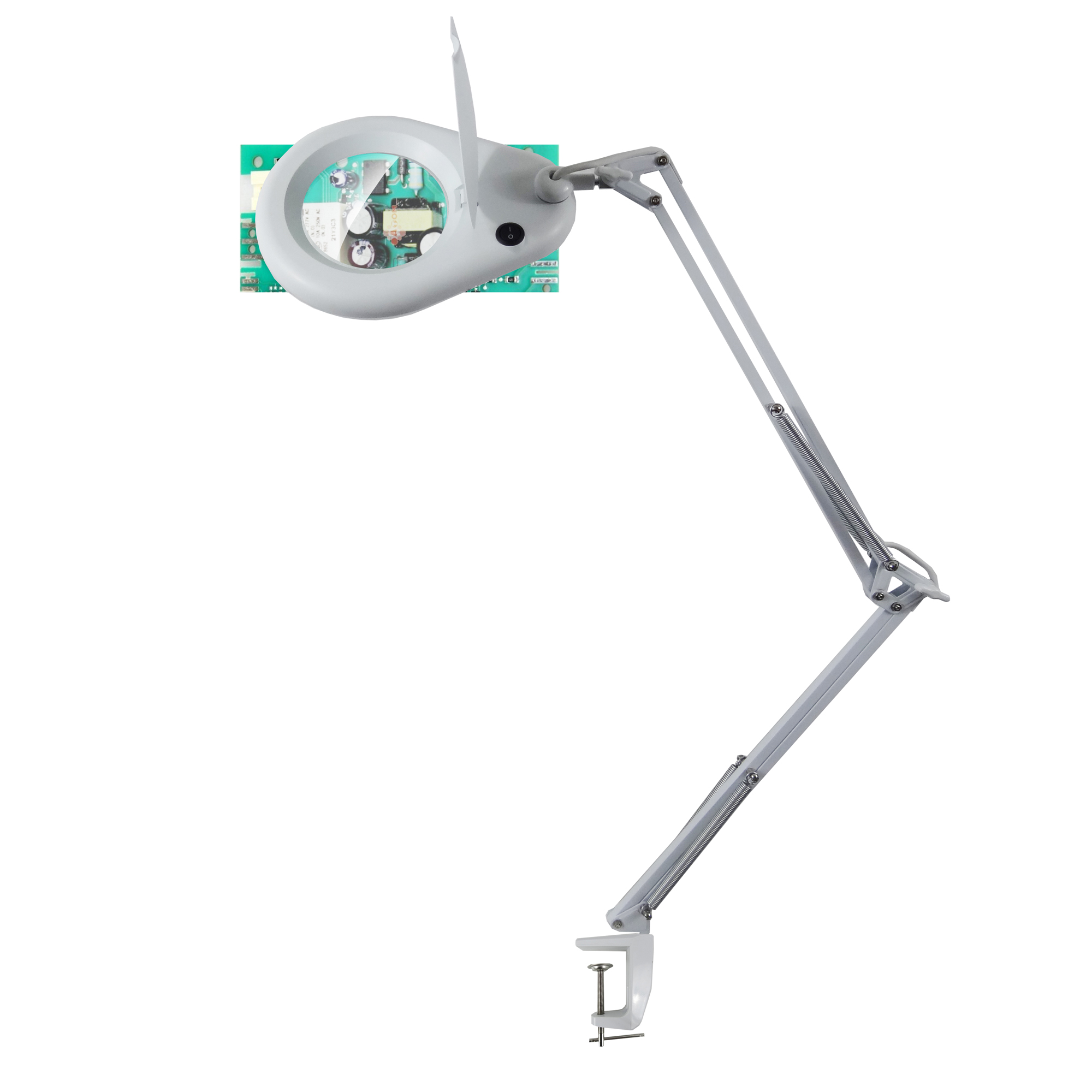 Unilux Zoom - Lampada da tavolo per ingrandimento - LED - montabile con morsetto - ingrandimento: 1.75x - diottria: 3 - 6 W - classe A+ - 6200 K - bianco