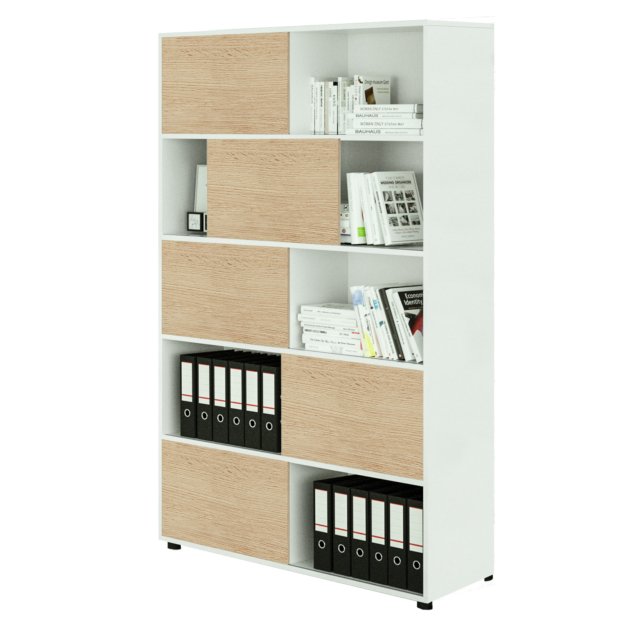 Libreria alta Tetris a 5 ripiani ante scorrevoli …
