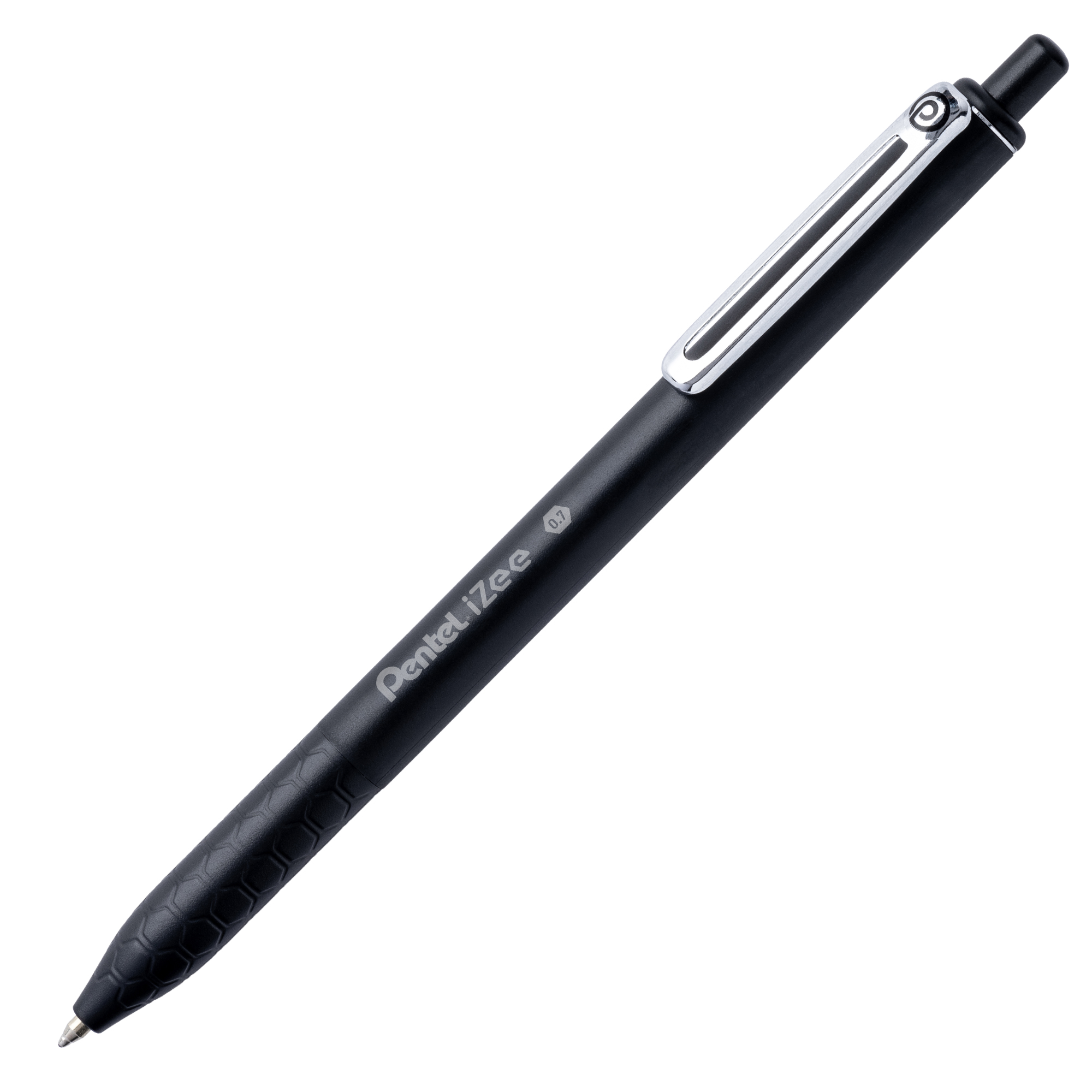 Pentel iZee - Penna a sfera - nero - inchiostro a base olio - 7 mm - retrattile (pacchetto di 12)