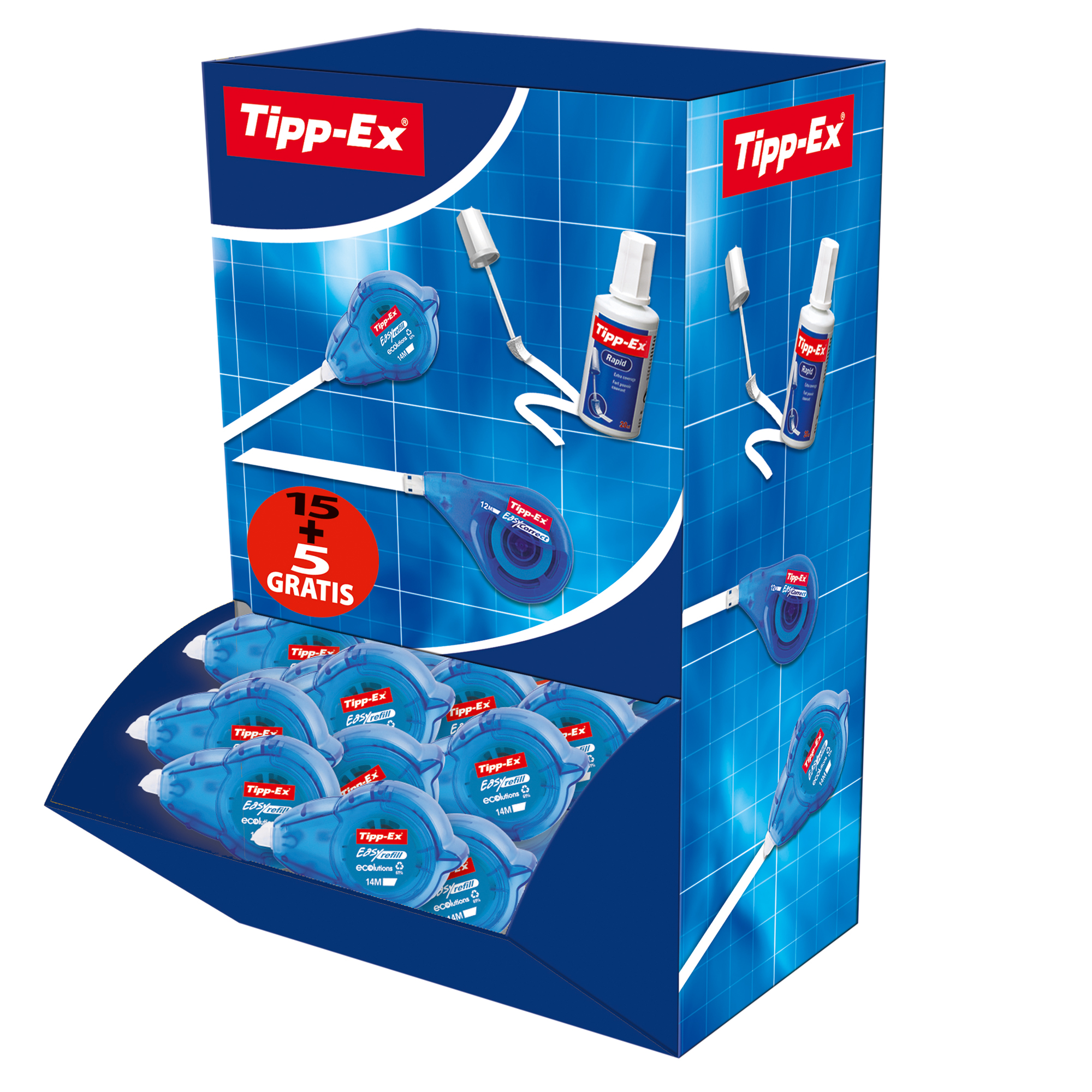 Tipp-Ex Easy Refill ecolutions - Roller correttivo - 5 mm x 14 m - poliestere (pacchetto di 10)