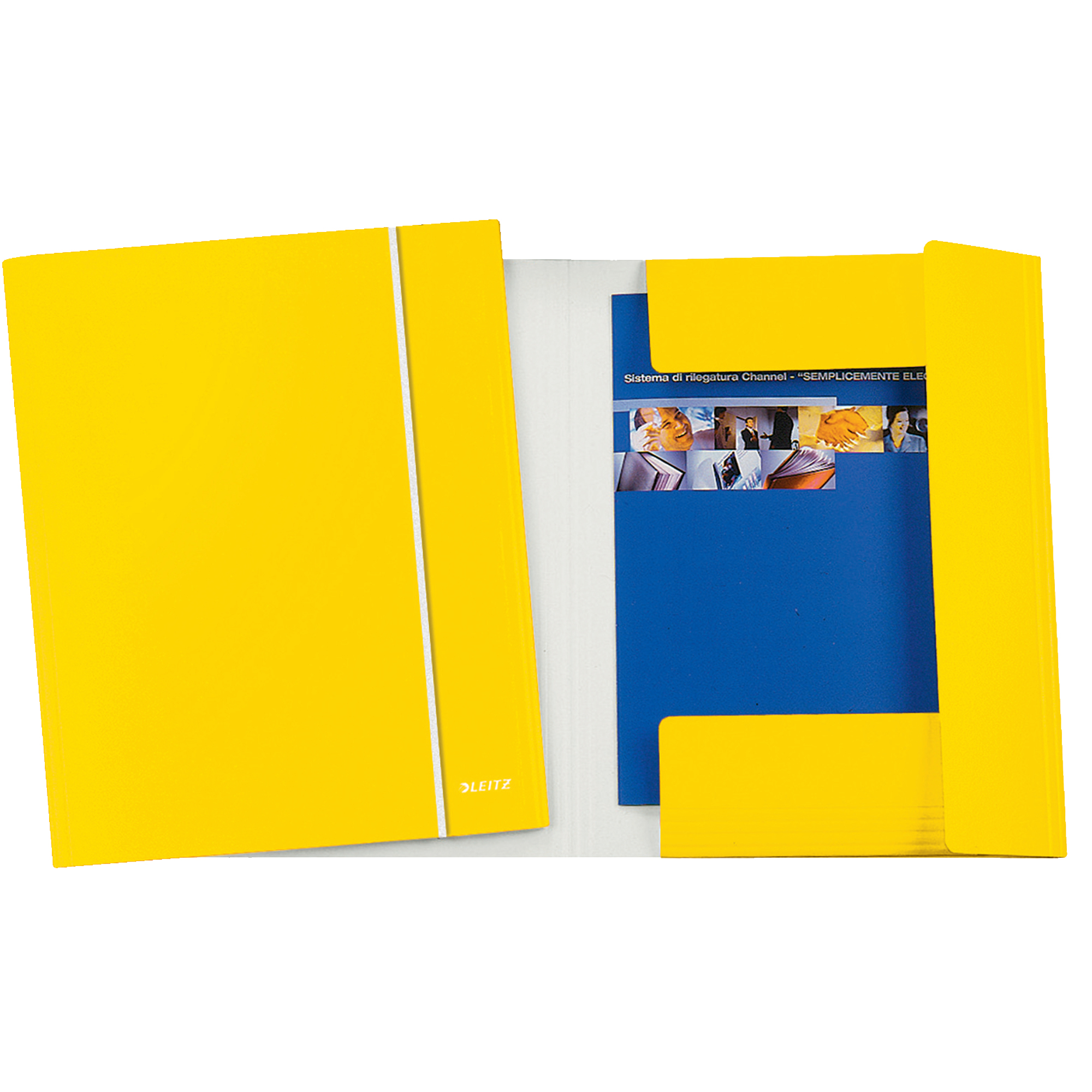 Leitz WOW - Cartelletta a 3 lembi - per A4 - capacità 250 fogli - giallo