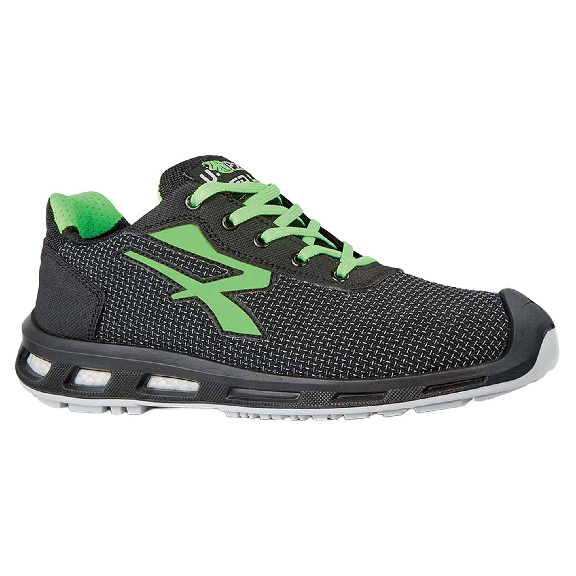 Calzatura di sicurezza Strong S3 - pelle idrorepellente - numero 42 - grigio/verde scuro - U-Power