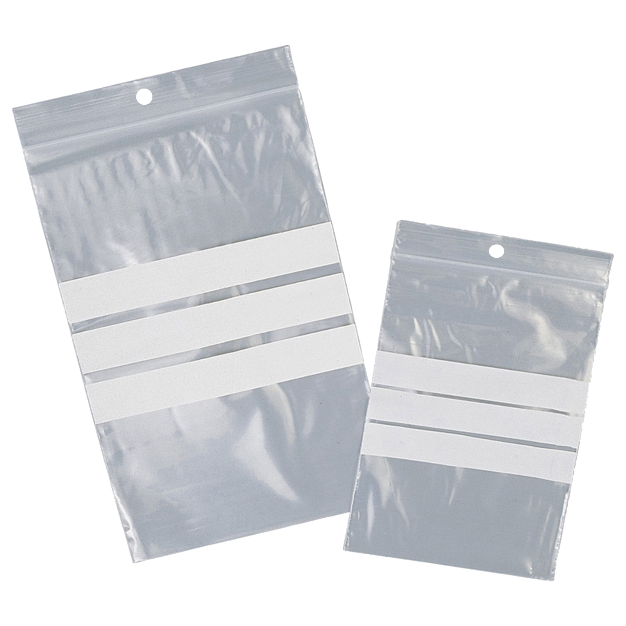 Sacchetto zip - con bande scrivibili e foro …