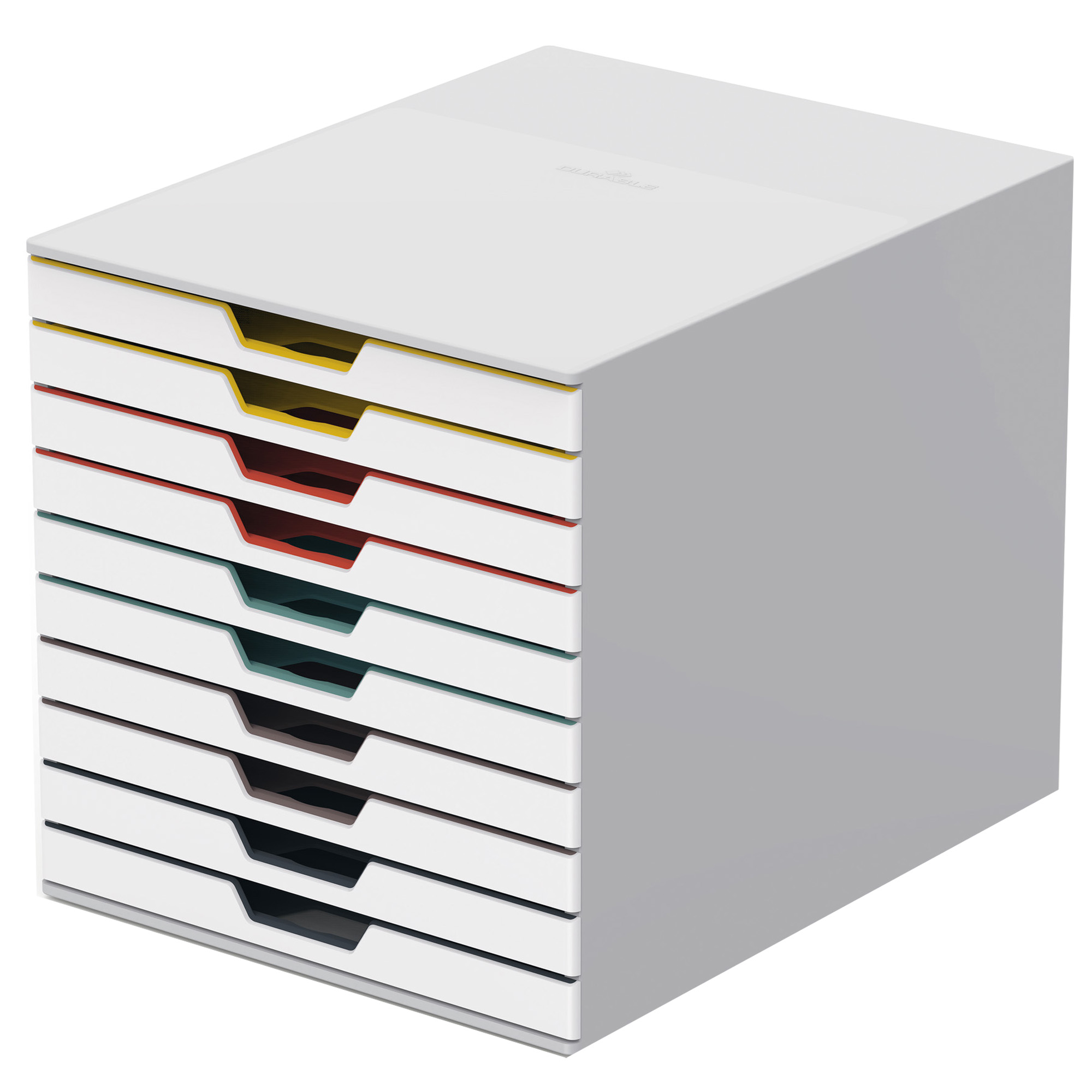 Cassettiera 10 cassetti colorati varicolor - bianco ghiaccio …