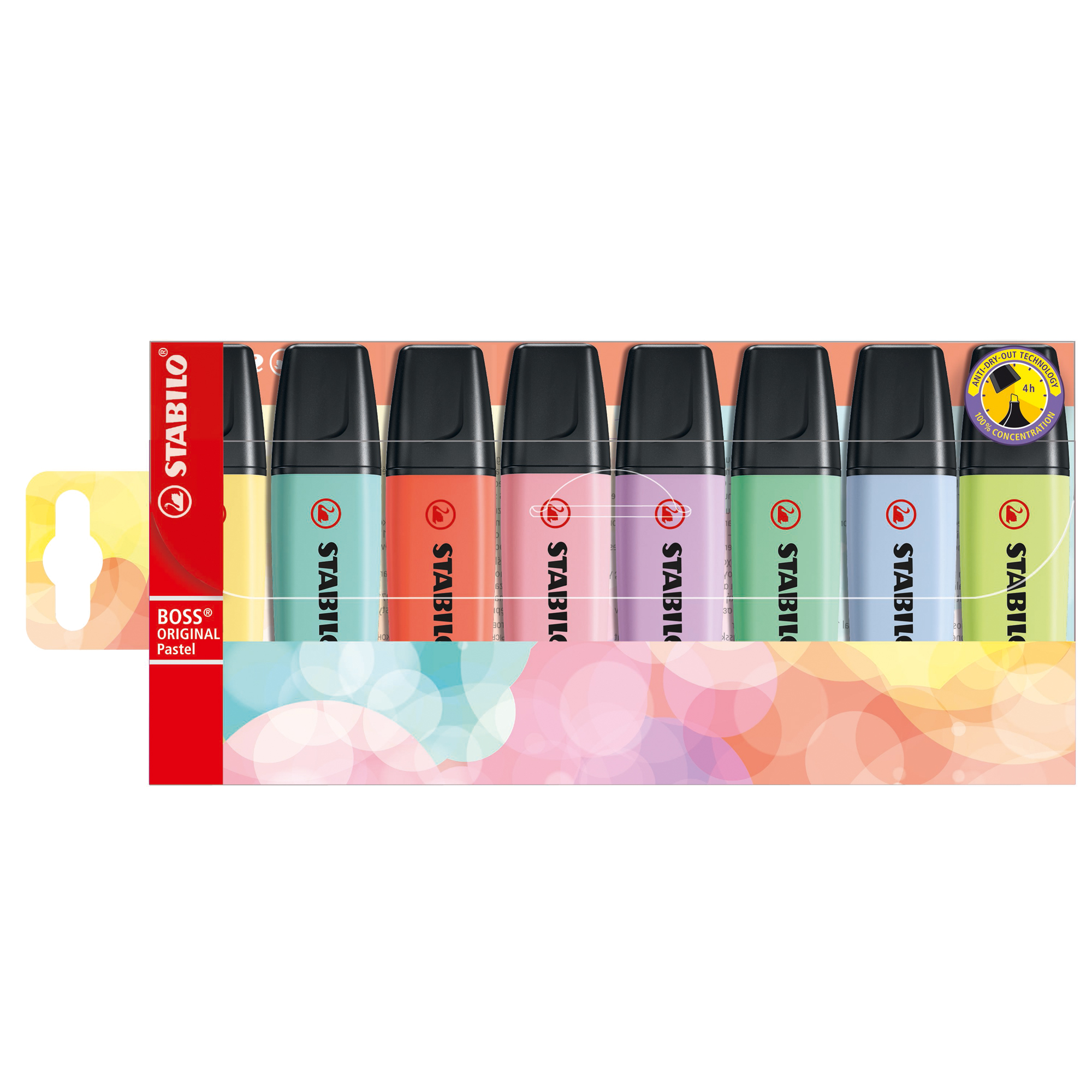 STABILO BOSS ORIGINAL - Evidenziatore - colori pastello assortiti - inchiostro base acqua - 2-5 mm (pacchetto di 8)