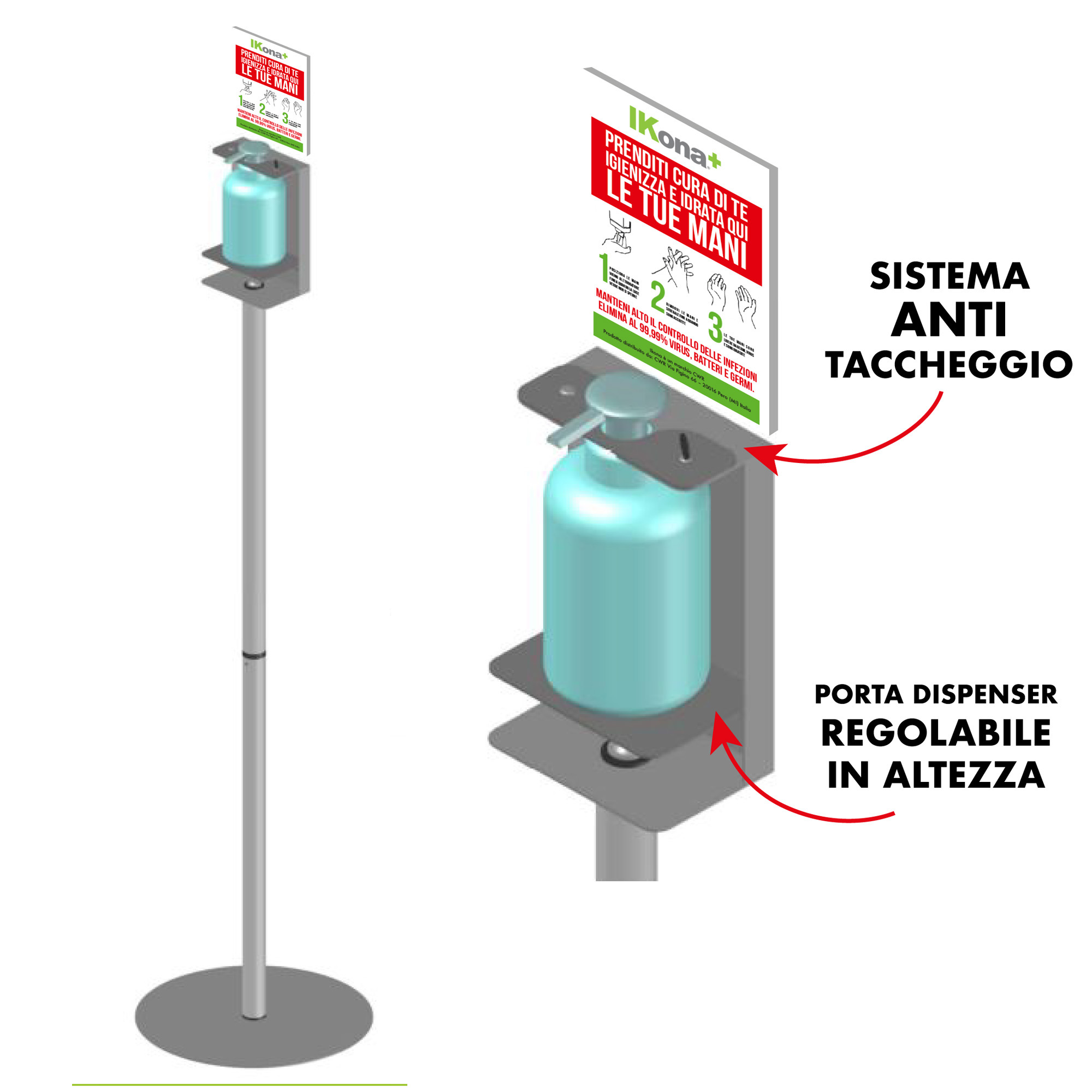 Piantana da terra - con supporto - per …
