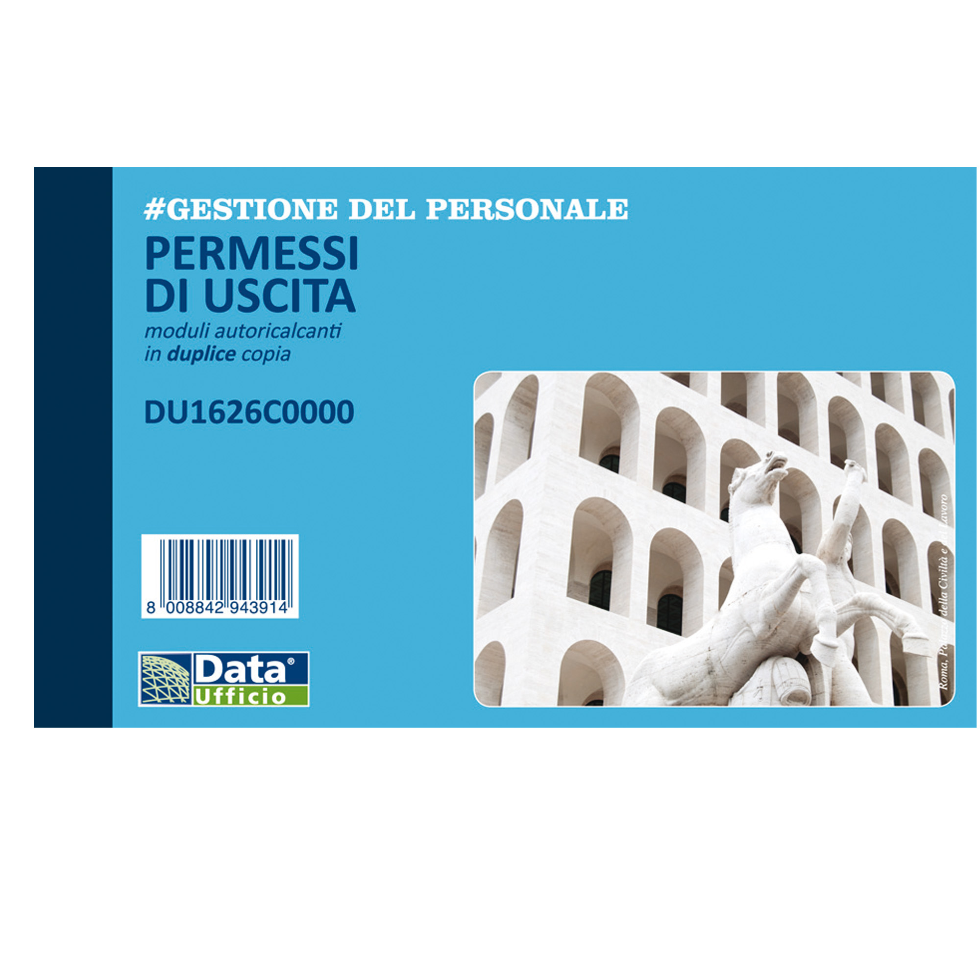 Data Ufficio - Registro delle autorizzazioni per l'uscita dal posto di lavoro - 50 fogli - 168 x 100 mm - duplicato - senza carbonio
