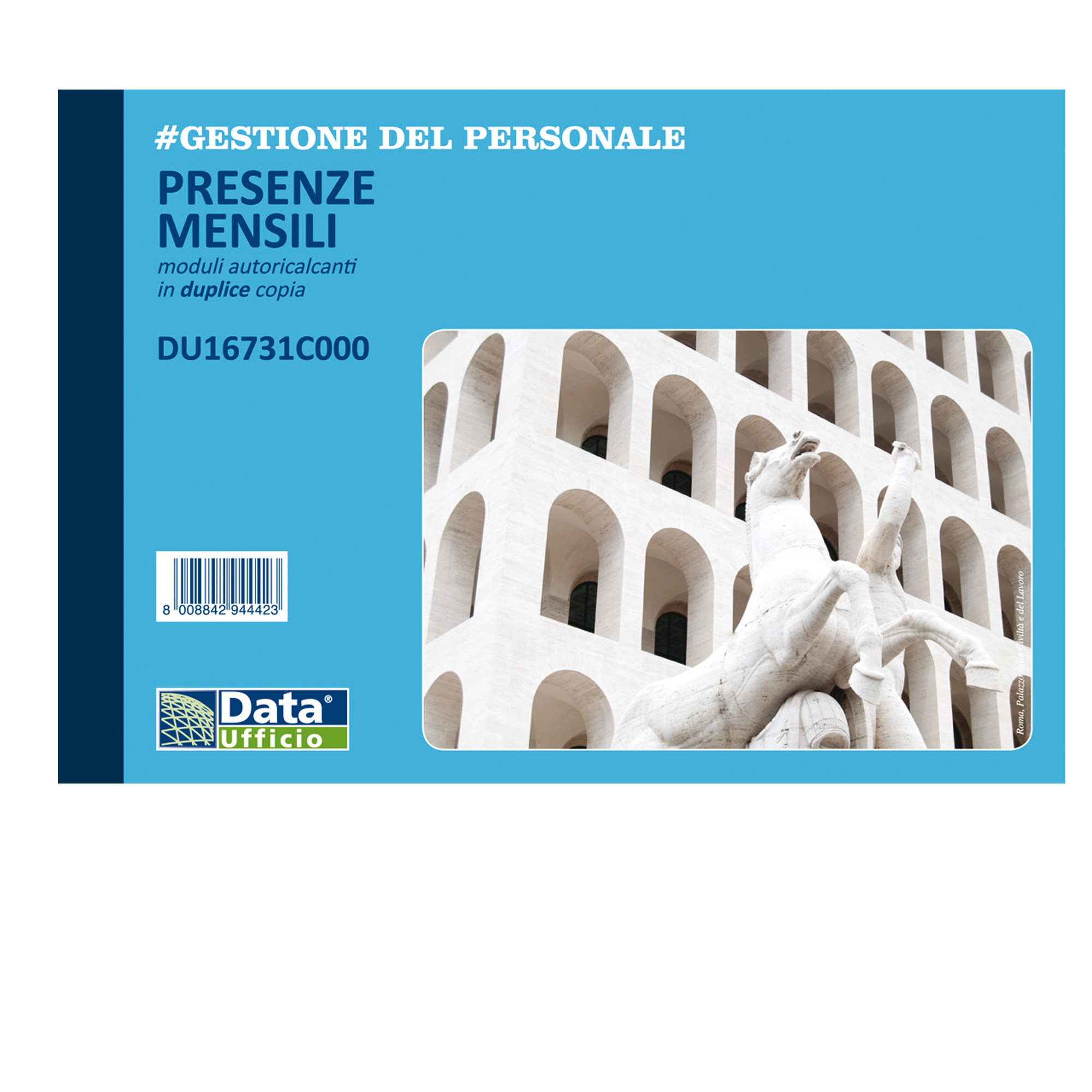Data Ufficio - Registro delle presenze mensili - 25 fogli - 215 x 148 mm - duplicato - senza carbonio - numerato