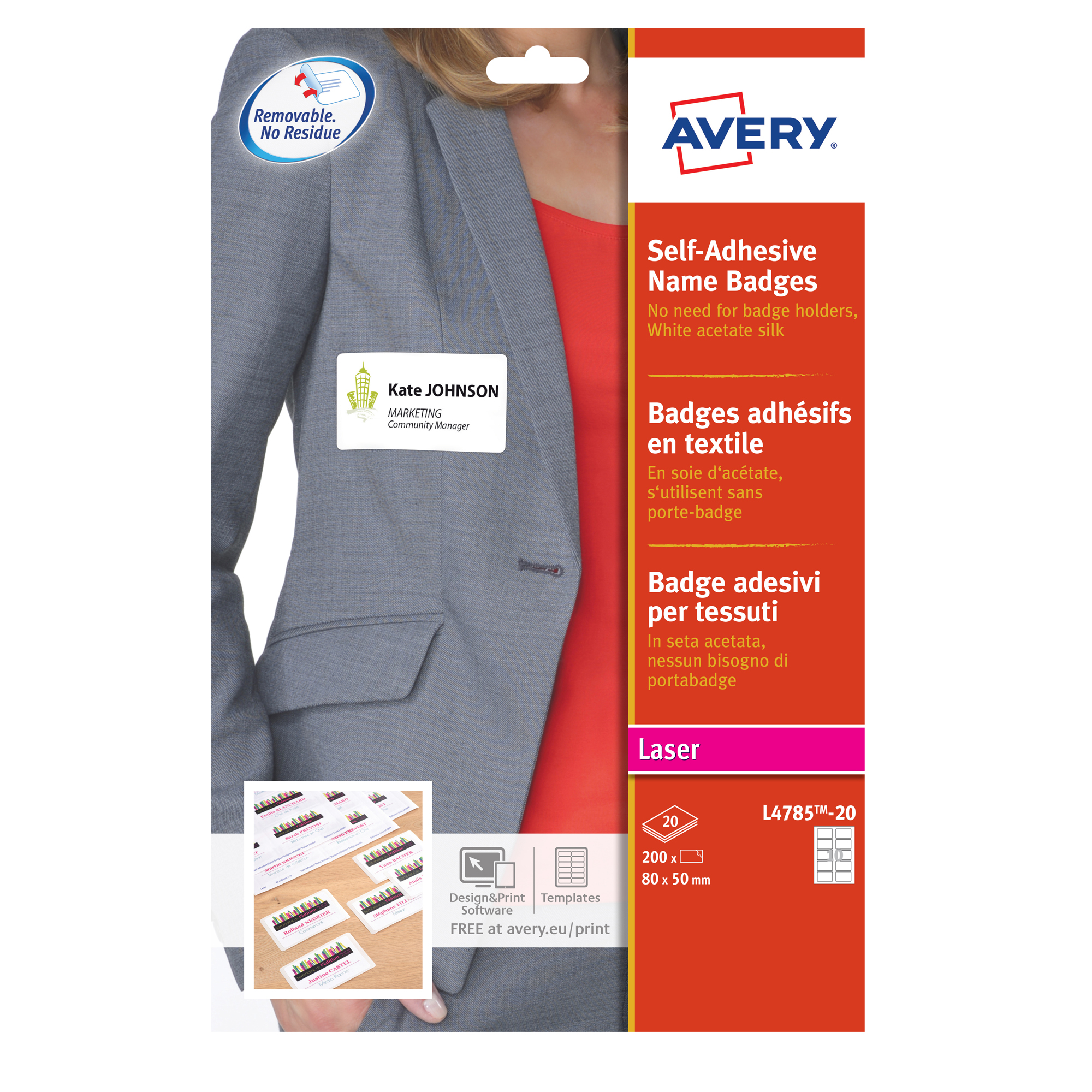 Etichette badge - in seta acetata - laser …