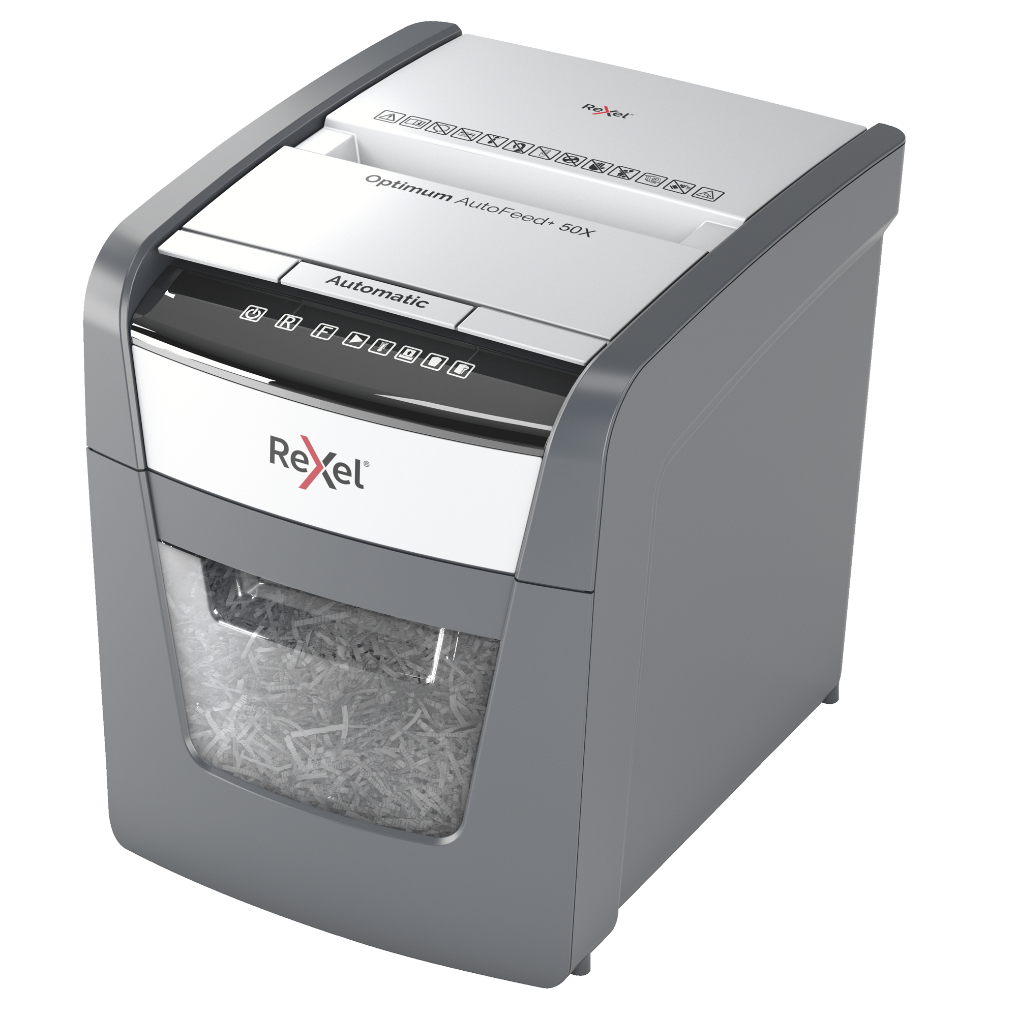 Rexel Optimum AutoFeed+ 50X - Distruggidocumenti - taglio incrociato - 4 x 28 mm - P-4
