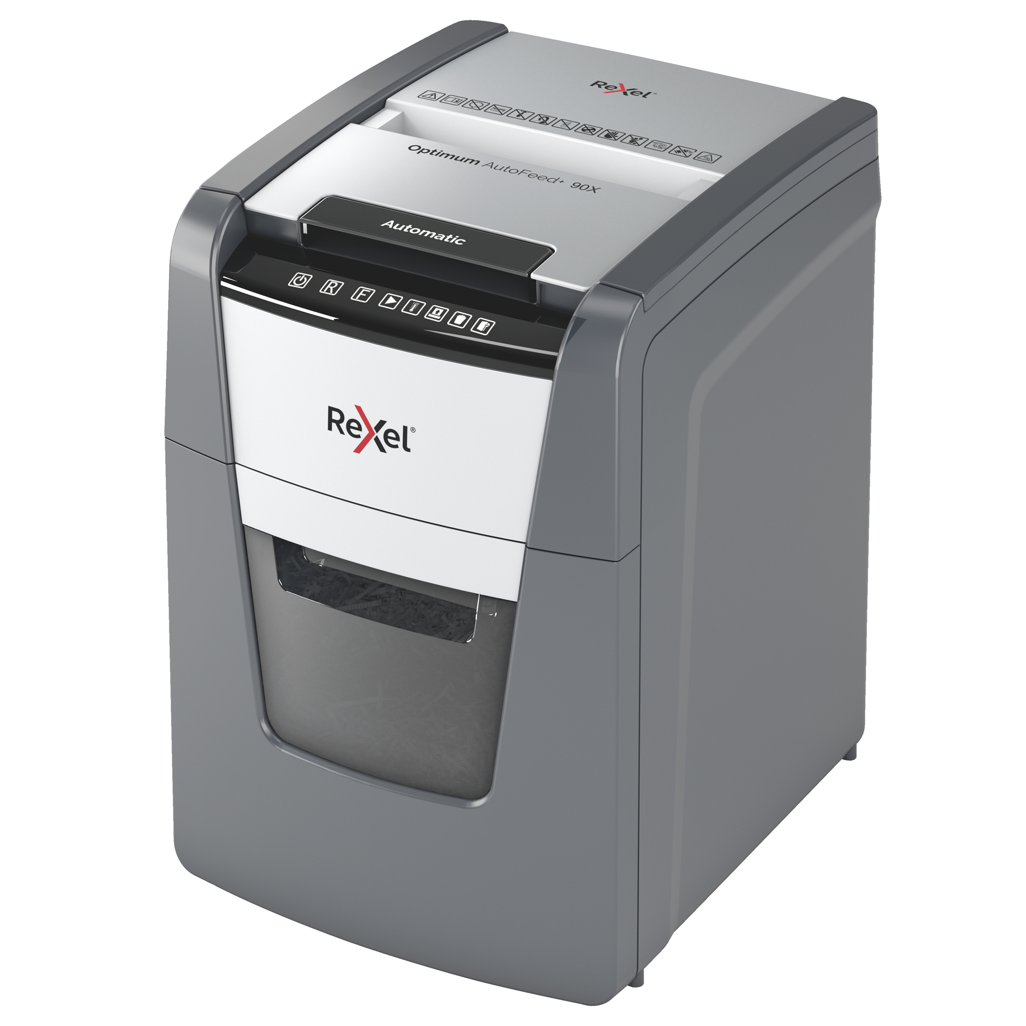 Rexel Optimum AutoFeed+ 90X - Distruggidocumenti - taglio incrociato - 4 x 28 mm - P-4