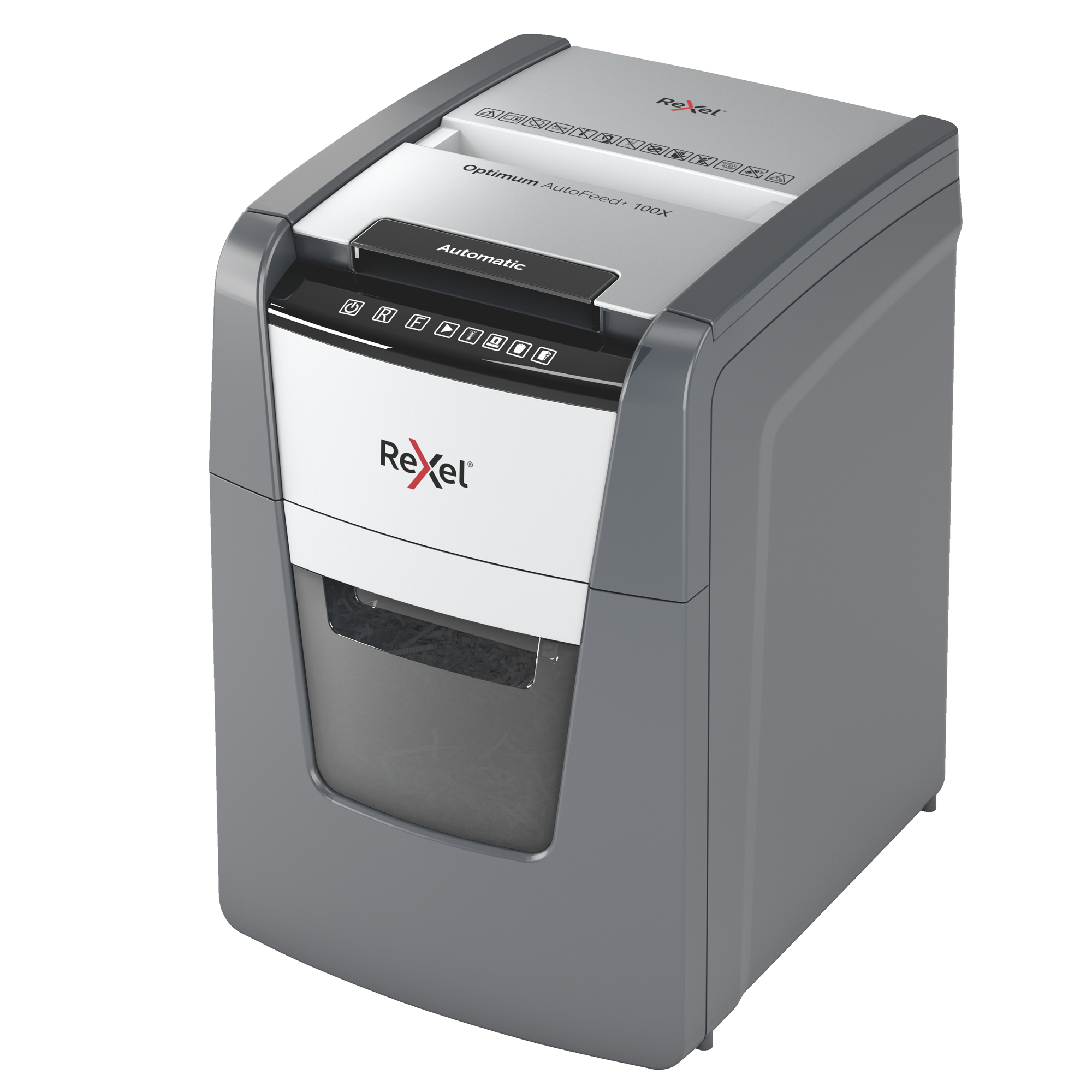 Rexel Optimum AutoFeed+ 100X - Distruggidocumenti - taglio incrociato - 4 x 28 mm - P-4
