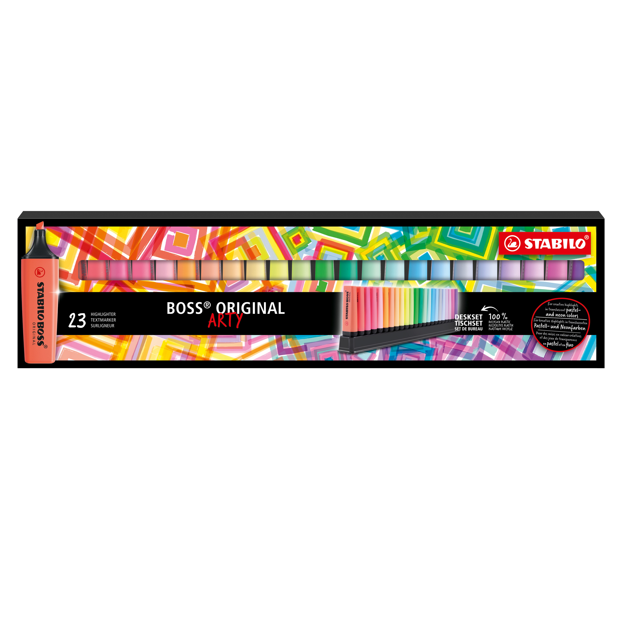 STABILO BOSS ORIGINAL ARTY - Evidenziatore - colori assortiti - inchiostro base acqua - 2-5 mm (pacchetto di 23)