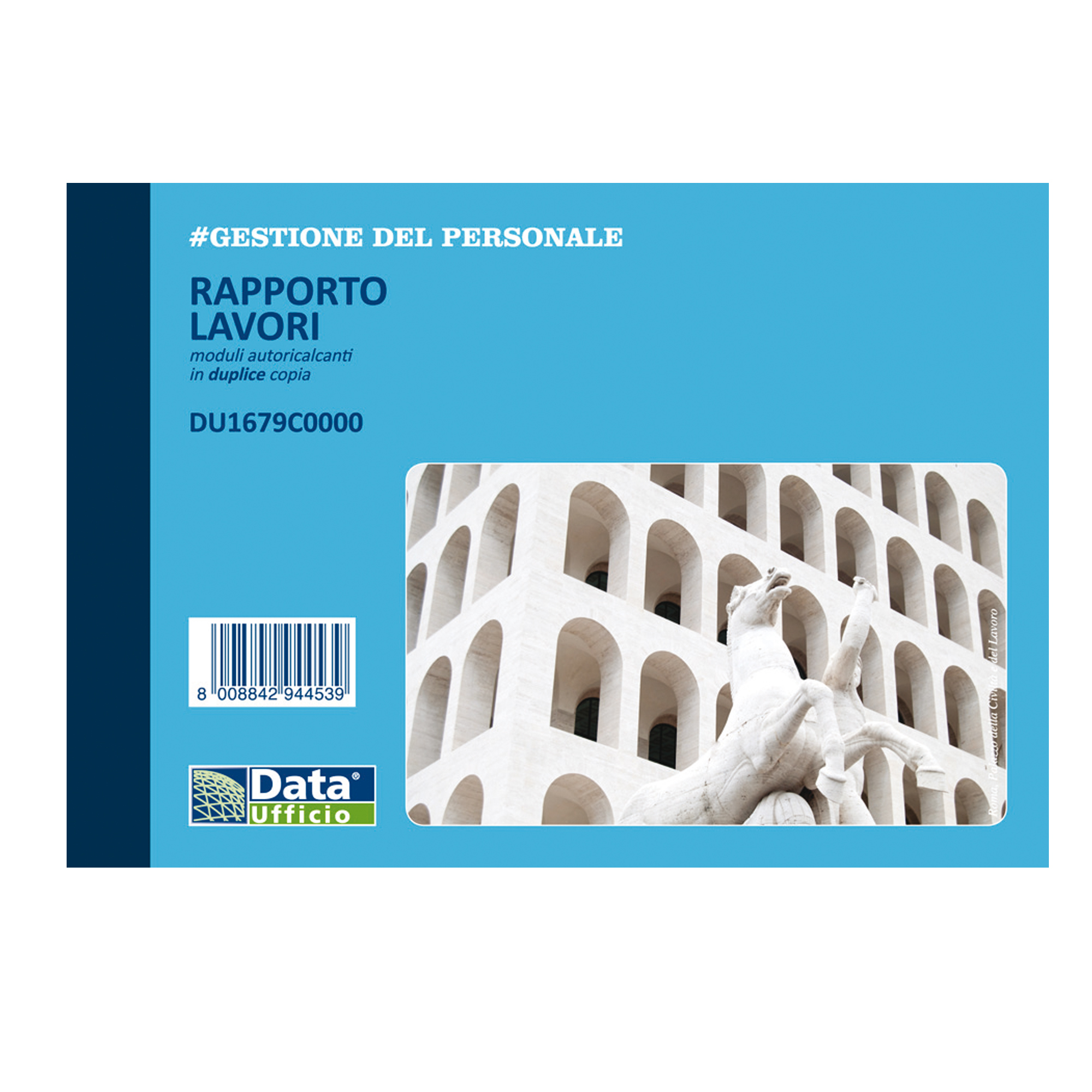 Data Ufficio - Libro report lavorativo - 50 fogli - 165 x 115 mm - duplicato - senza carbonio - numerato