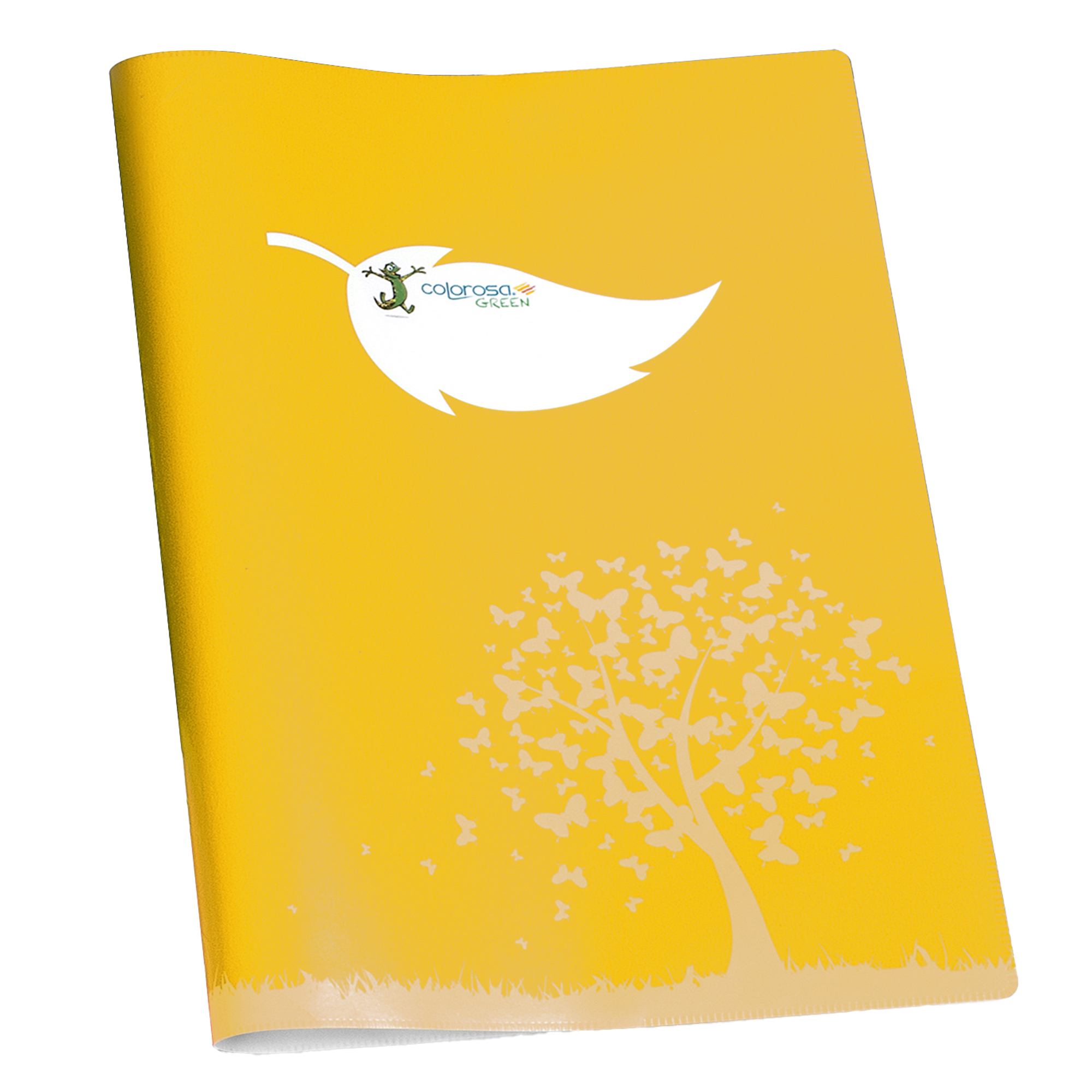 Coprimaxi Green - 21 x 30 cm - carta - 120gr - c/tasche - giallo - Colorosa