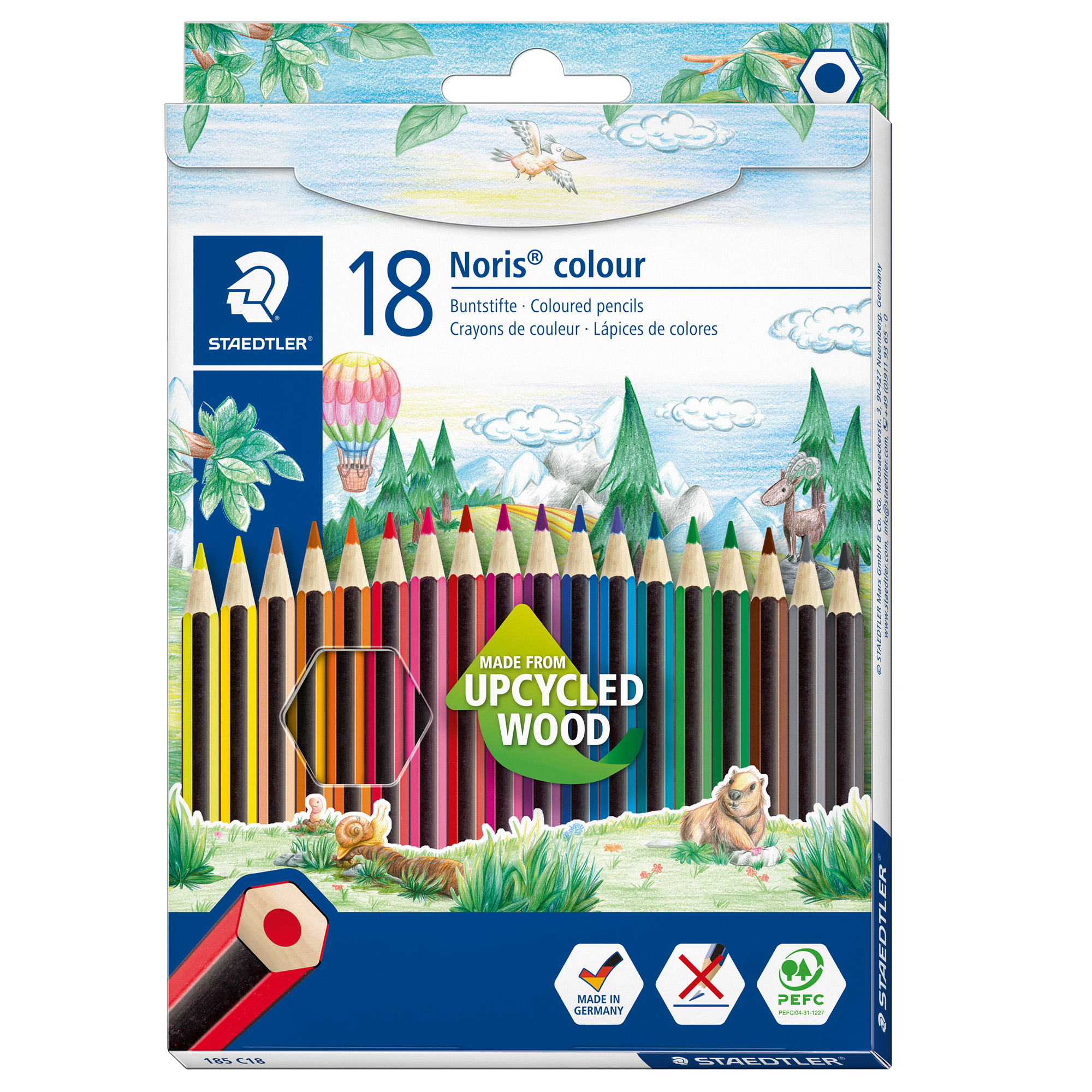 STAEDTLER Noris colour 185 - Pastello colorato - colori assortiti (pacchetto di 18)