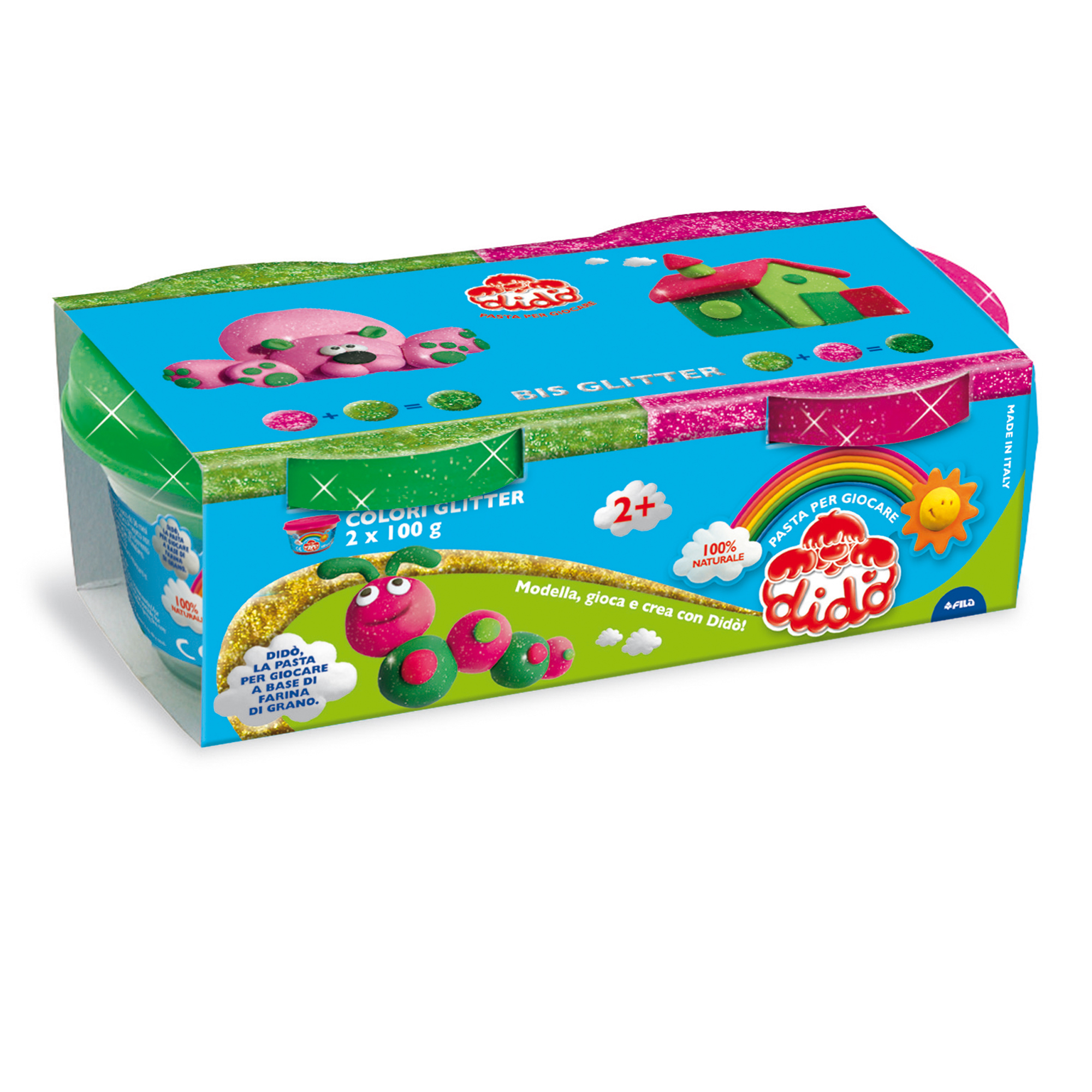 Pasta Glitter - 100gr - magenta/verde - conf. …