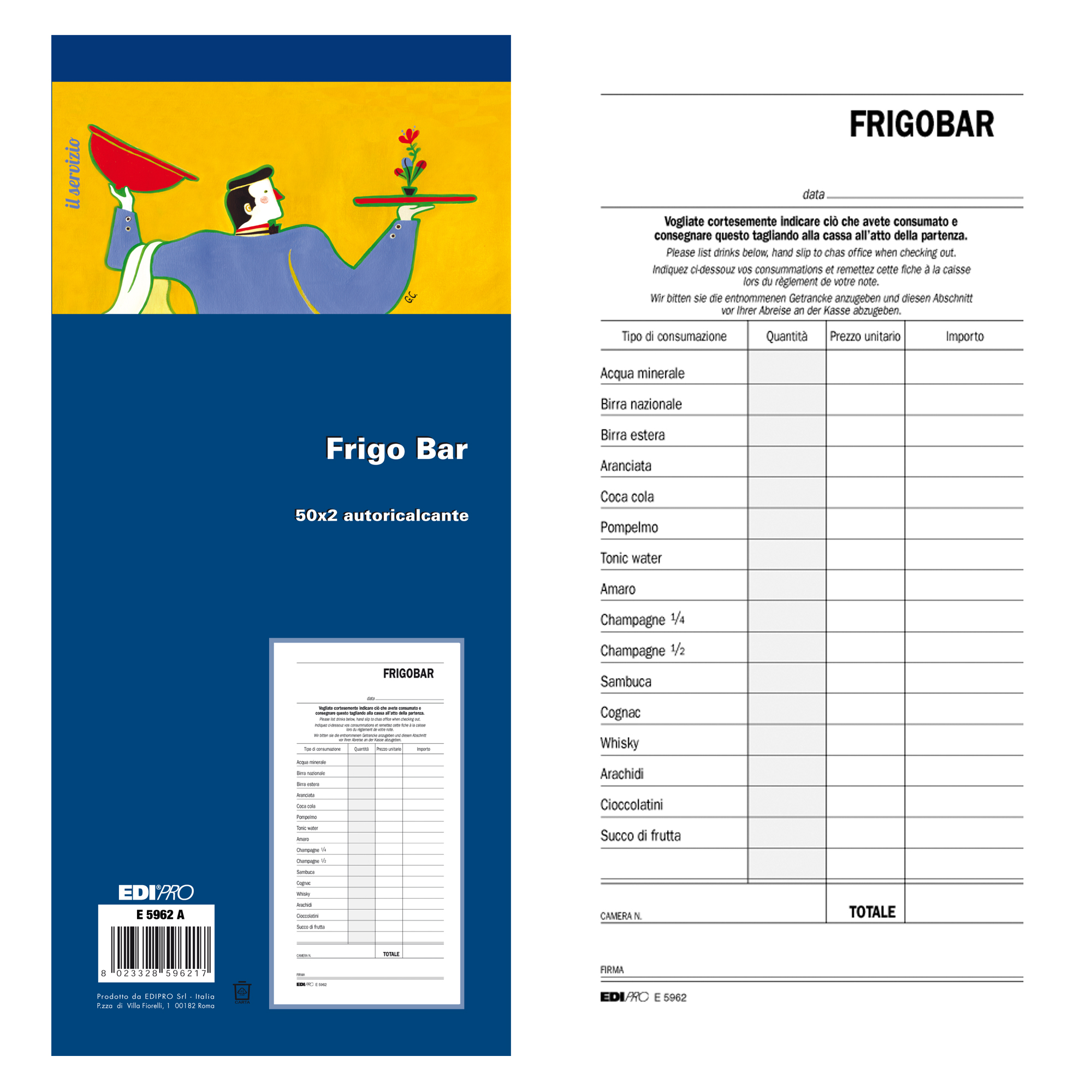 Blocco frigo bar - 22 x 10 cm …