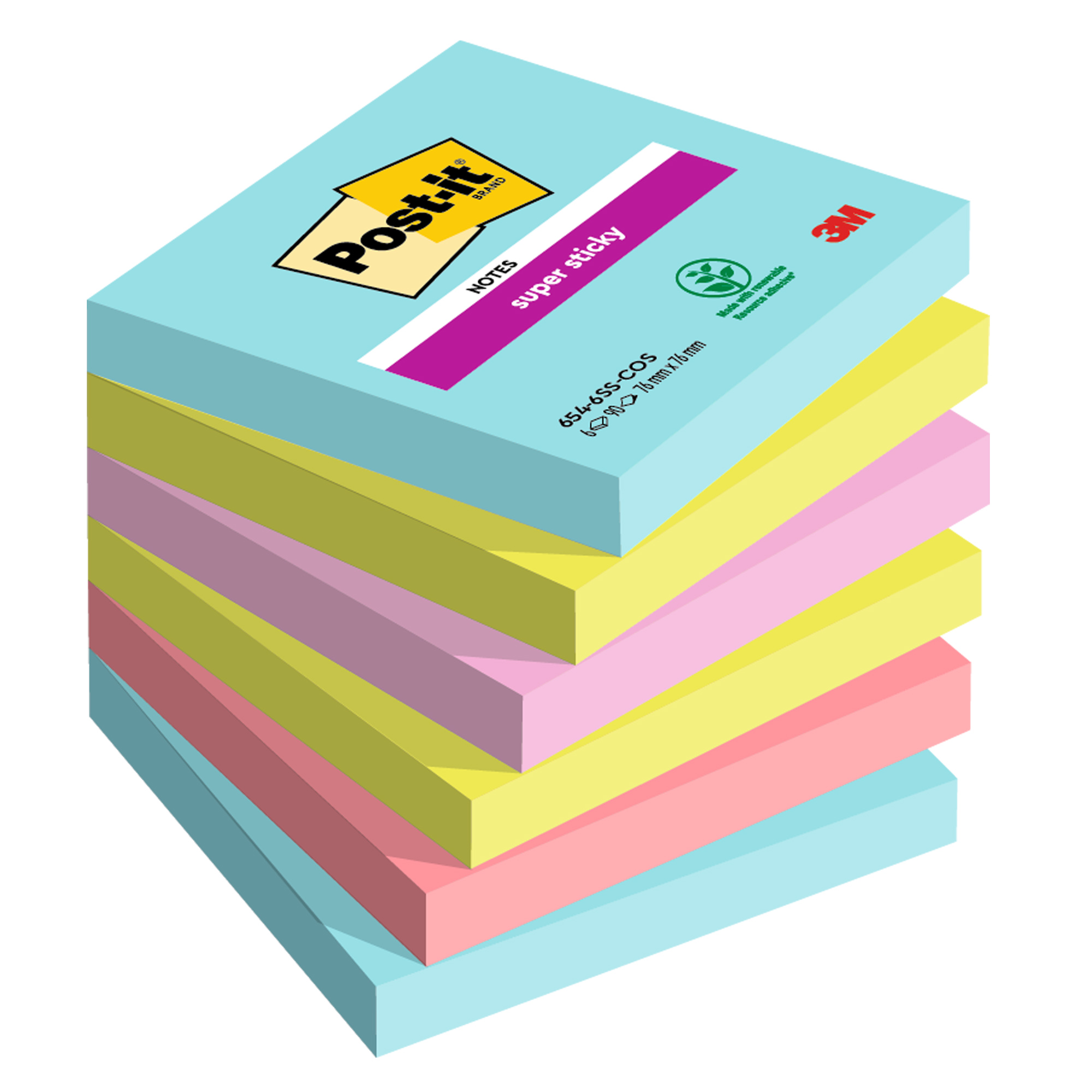 Blocco Post-it Super Sticky - 654-6SS-COS - 76 …