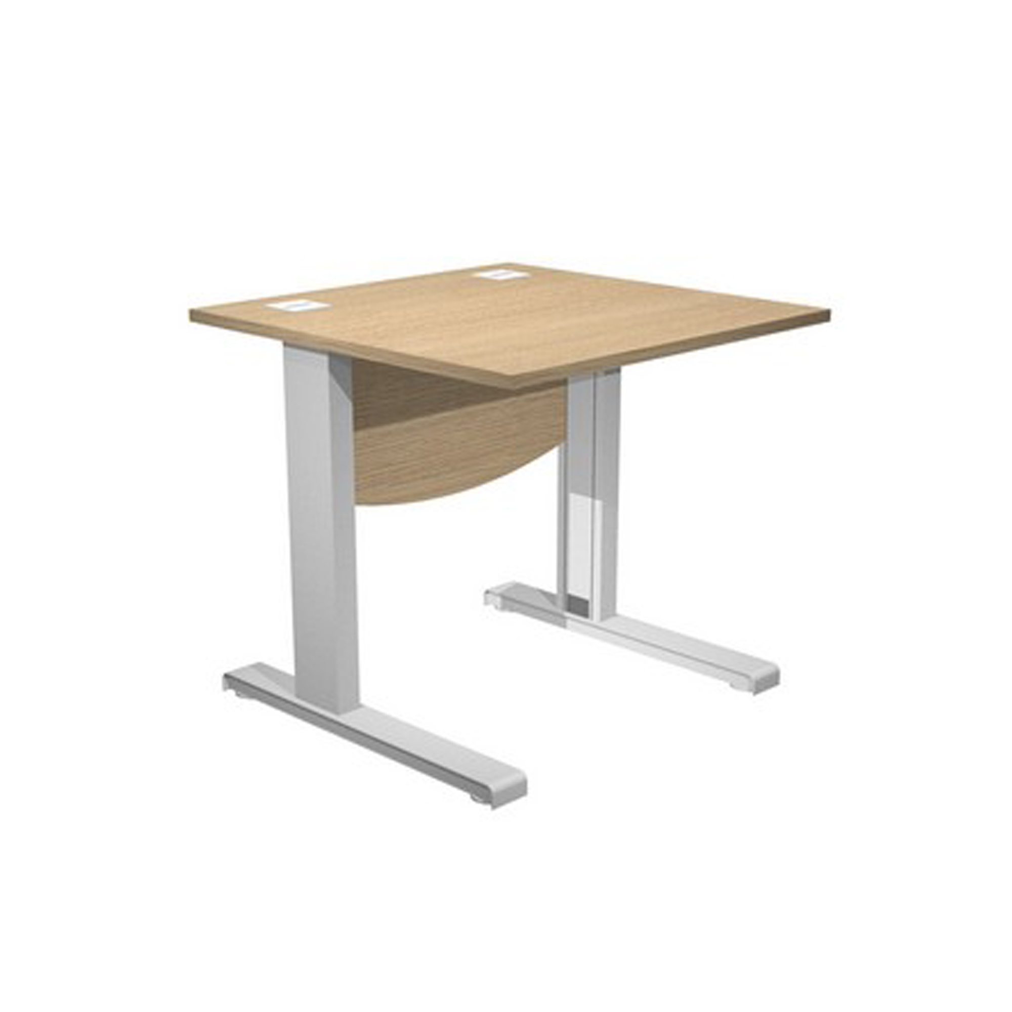 Scrivania Operativa Agorà Basic - fianchi a L metallo - 80 x 80 x L 73 cm - rovere