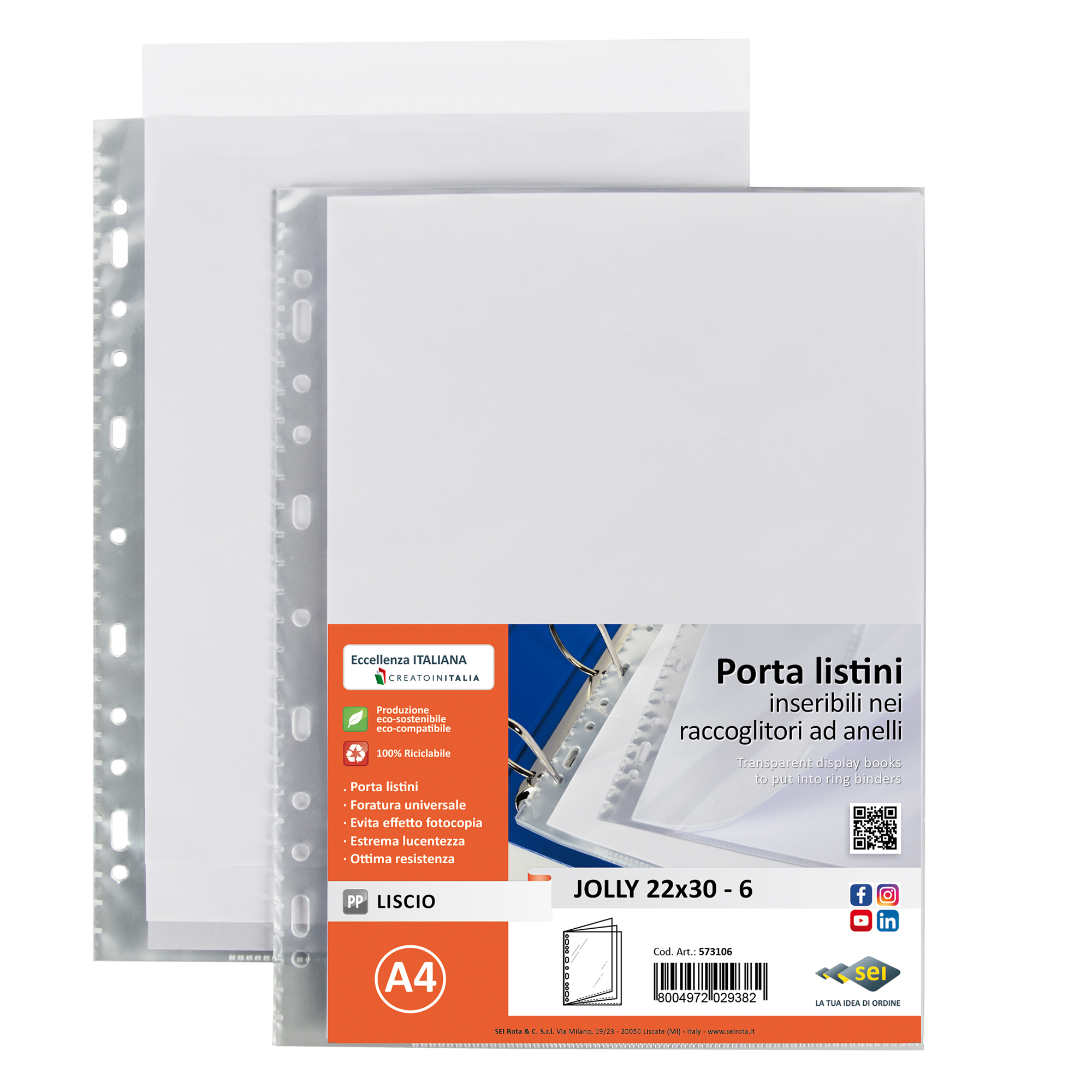 Portalistini Jolly - 6 buste forate - 22 …