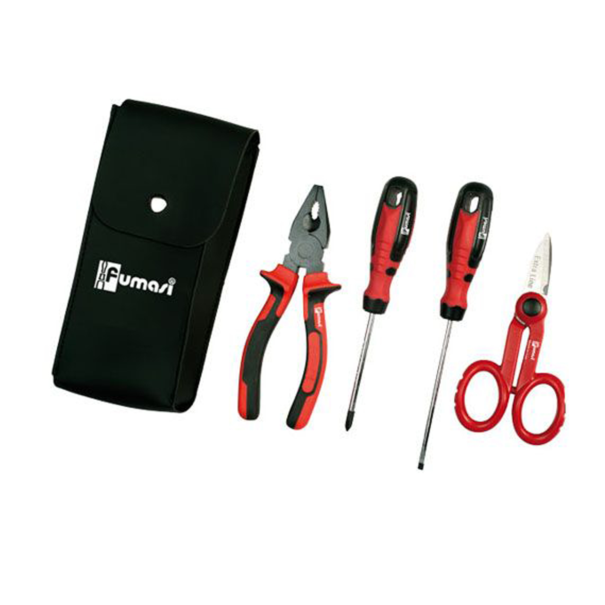 Trousse 4 utensili - per elettricista - similpelle …