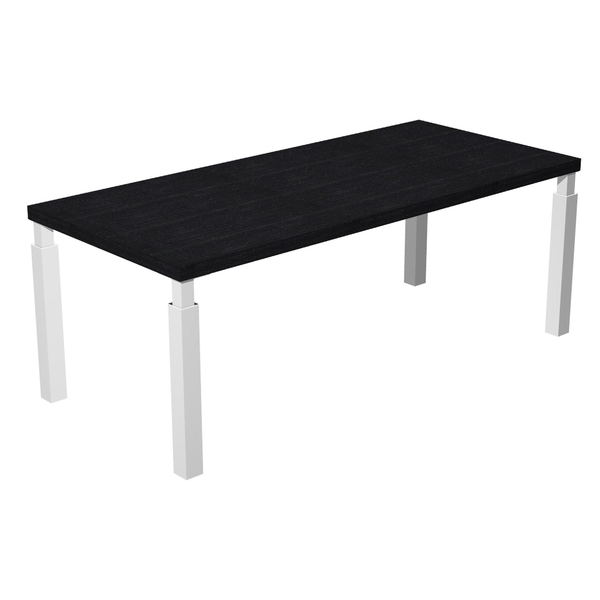 Scrivania direzionale Prestige Quadro - 180 x 90 cm - nero venato/bianco