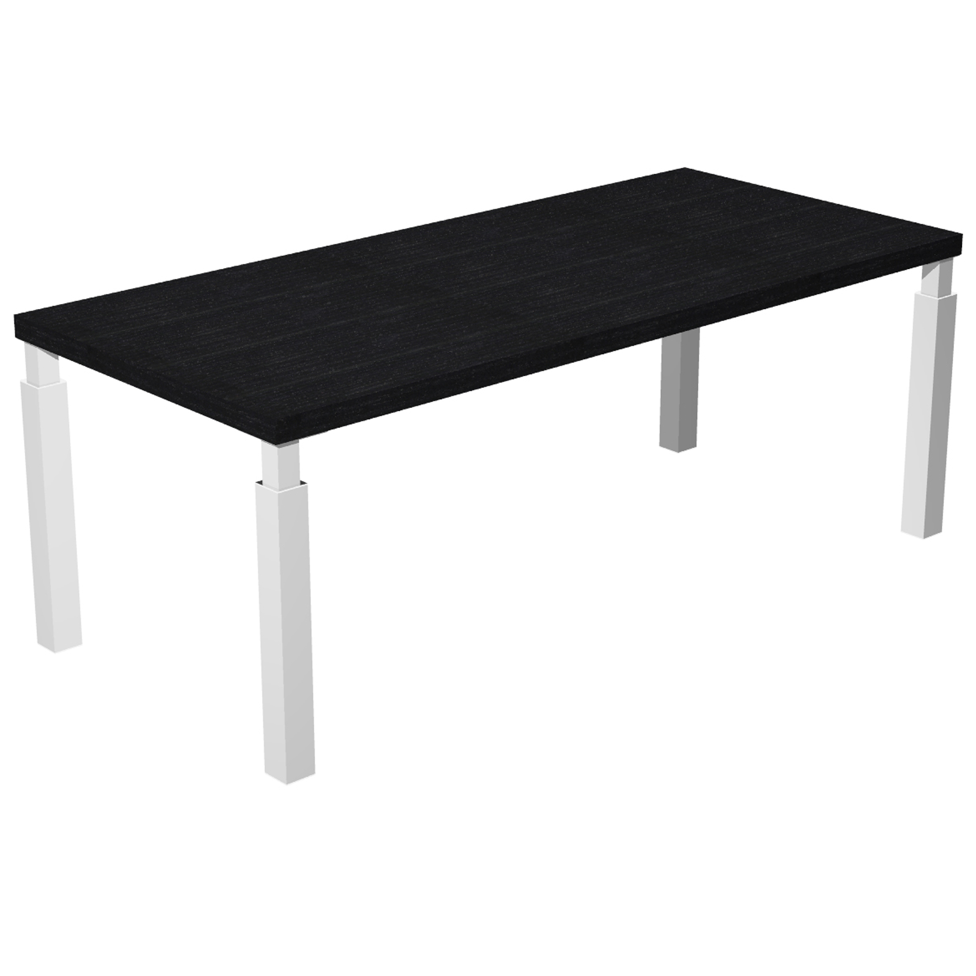 Scrivania direzionale Prestige Quadro - 210 x 90 cm - nero venato/bianco