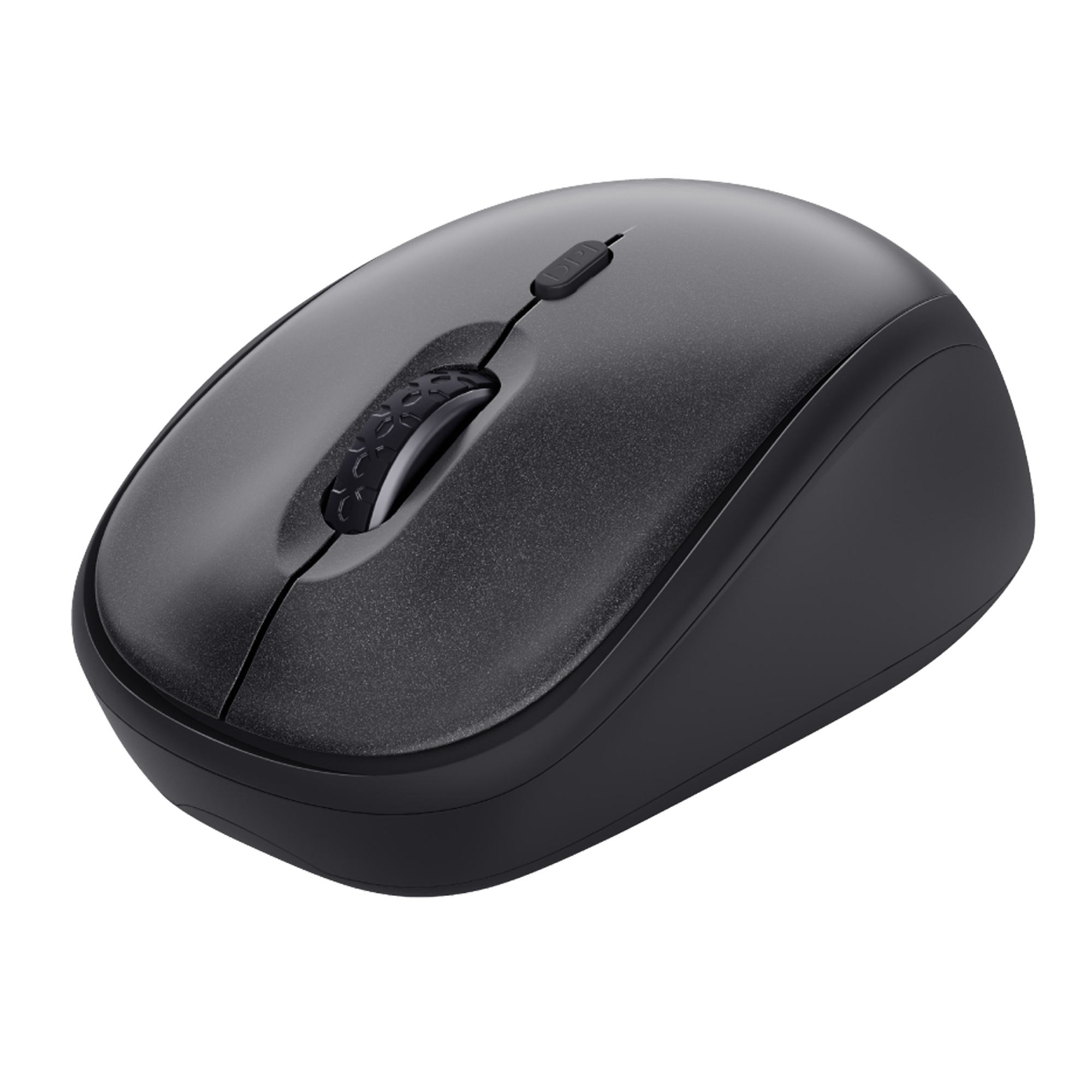 Trust TM-201 - Mouse - silenzioso - per destrorsi - ottica - 4 pulsanti - senza fili - 2.4 GHz - ricevitore wireless USB - nero