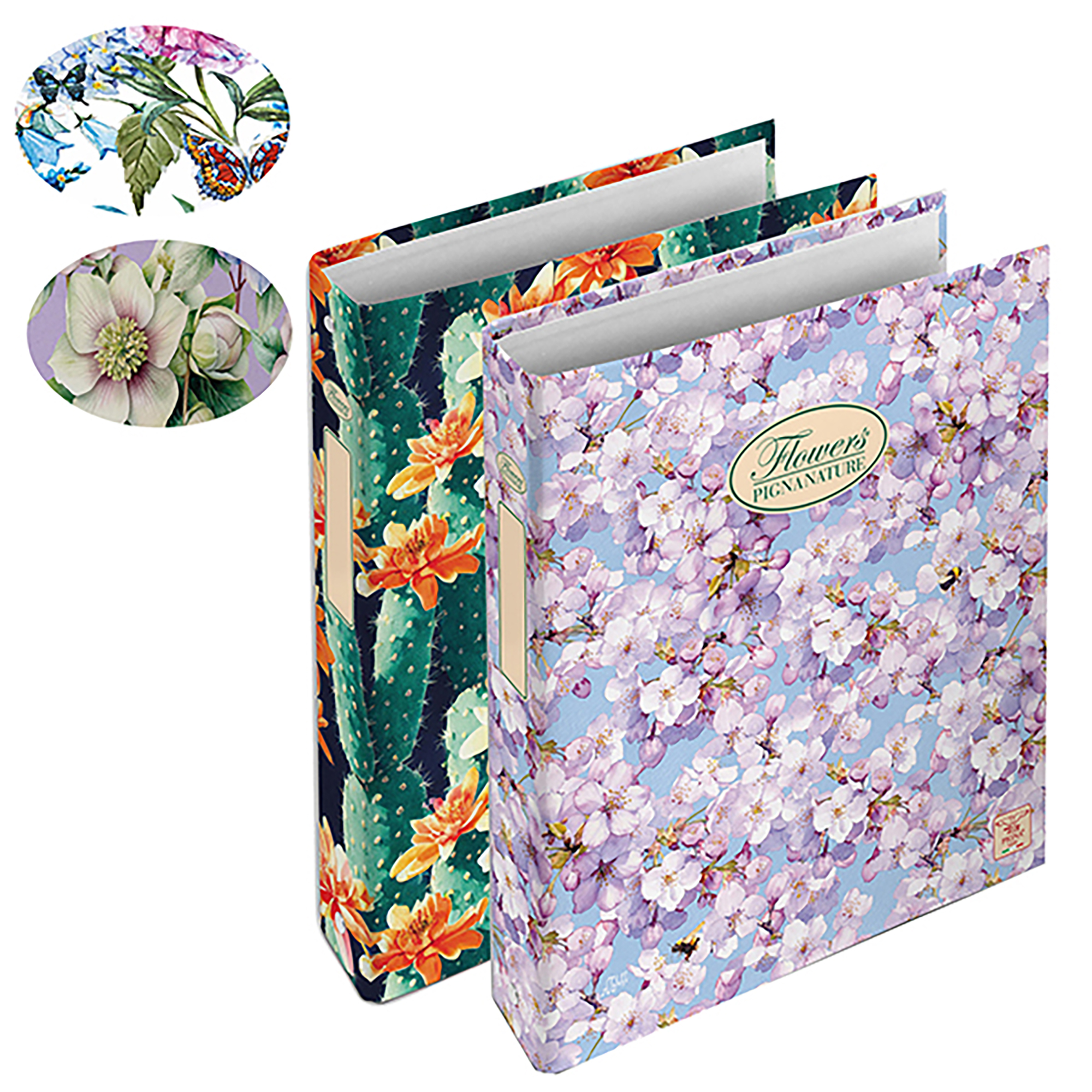 Raccoglitore Nature Flowers - A5 - 4 anelli …