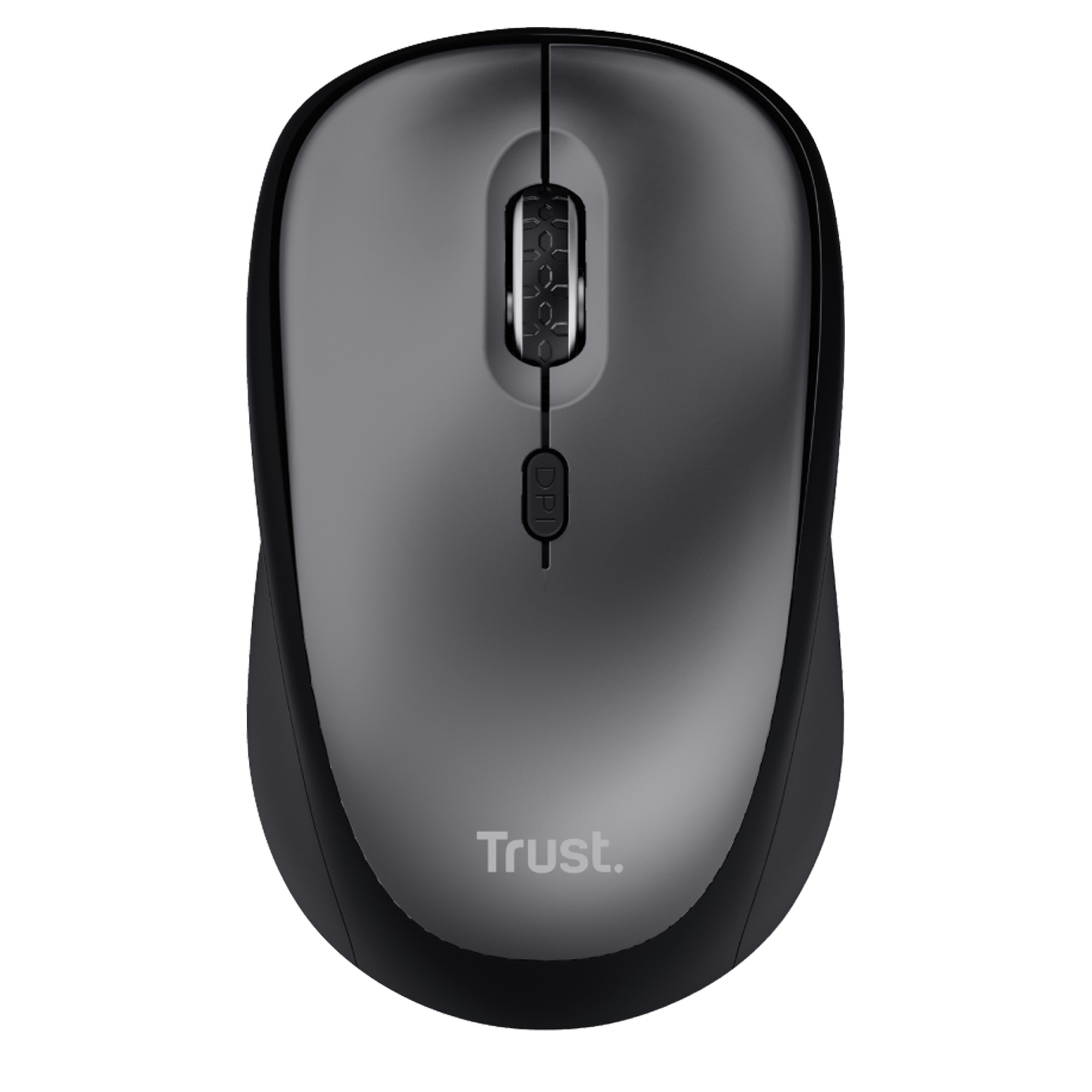 Trust Yvi Plus - Mouse - silenzioso - per destrorsi - ottica - 4 pulsanti - senza fili - 2.4 GHz - ricevitore wireless USB - nero