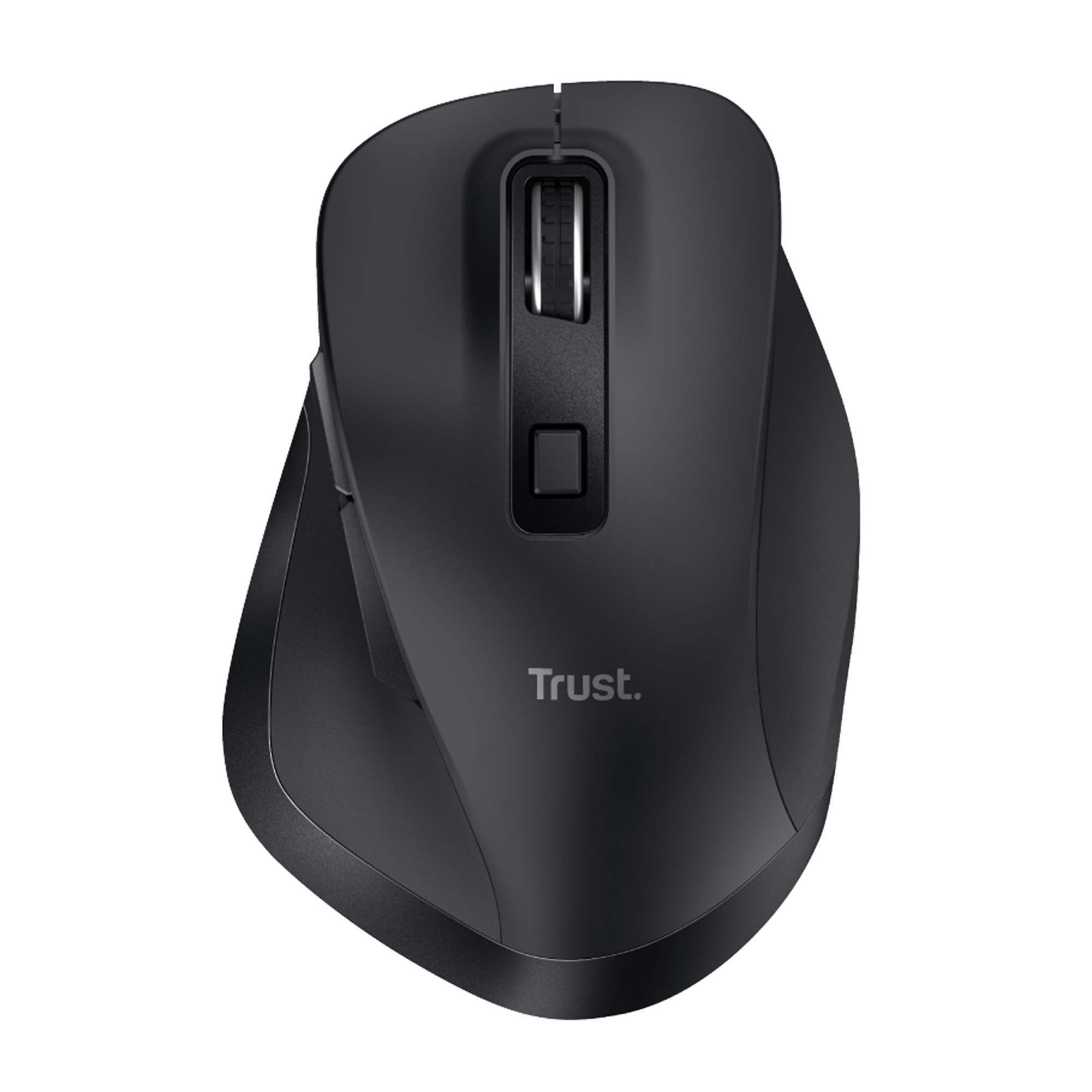 Trust Fyda Comfort - Mouse - eco - ergonomico - per destrorsi - ottica - 6 pulsanti - senza fili - 2.4 GHz - ricevitore wireless USB - nero