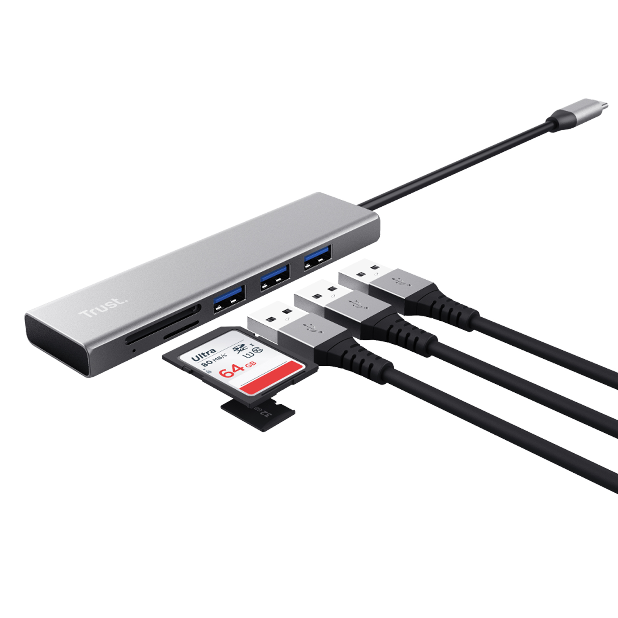 Trust Halyx - Hub - 3 x USB 3.2 Gen 1 - desktop